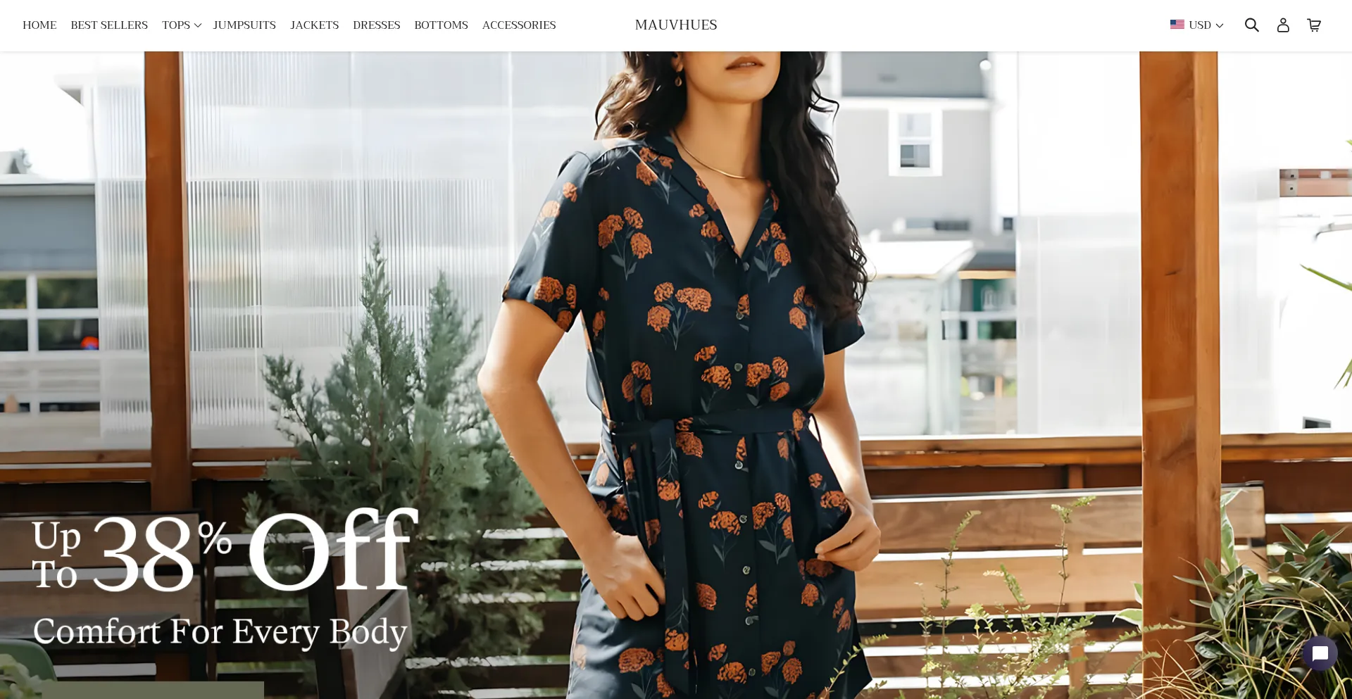 Website screenshot of Mauvhues.com