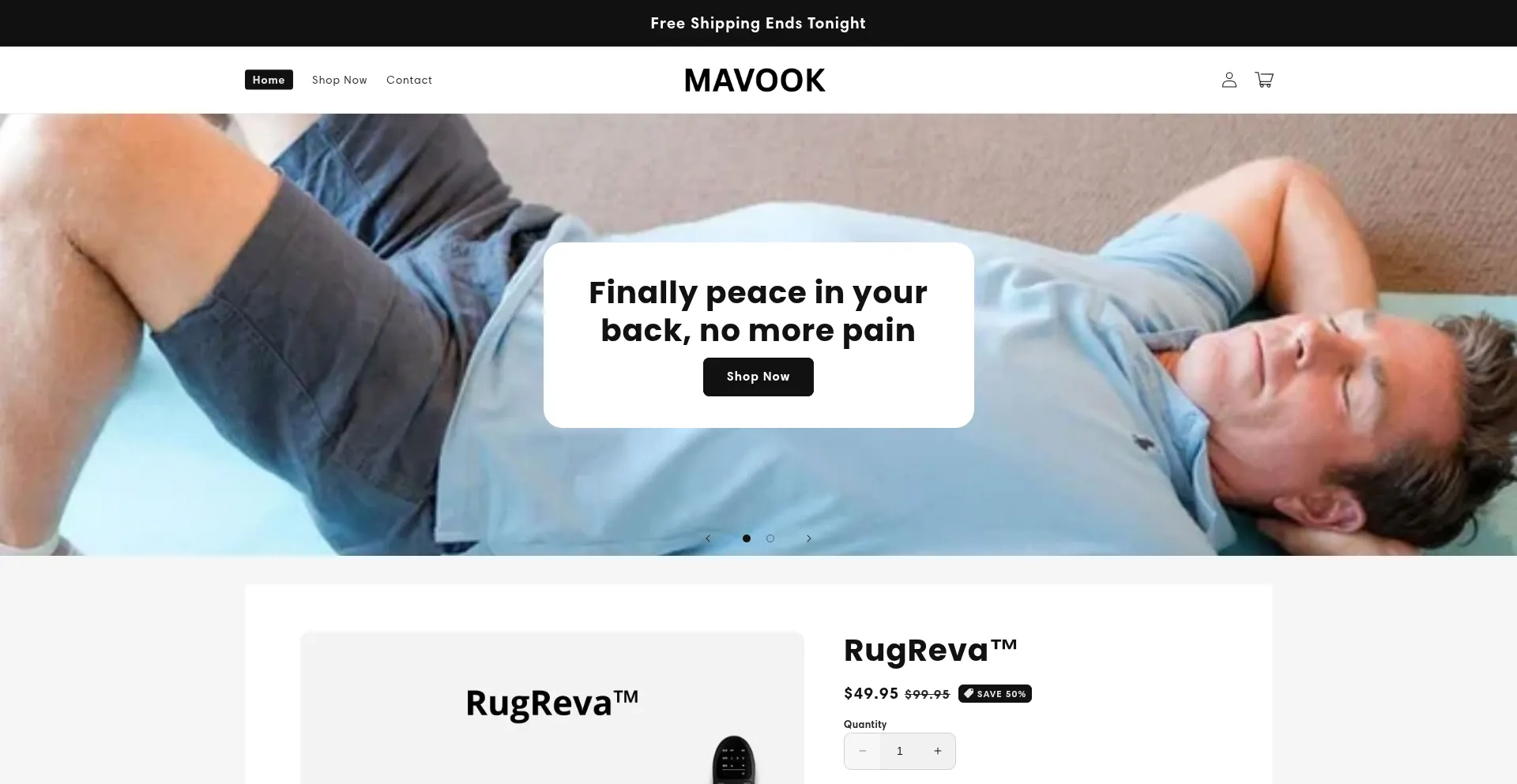Website screenshot of Mavook.com