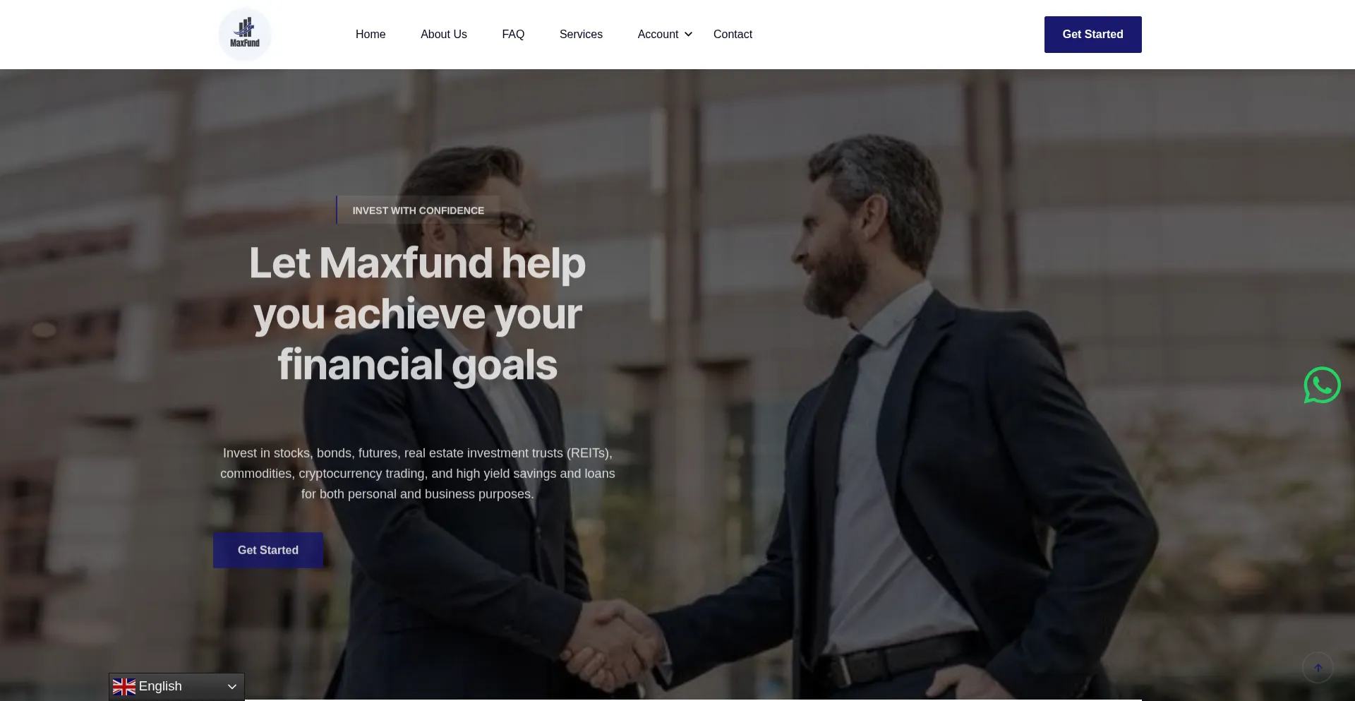 Website screenshot of Maxfund.net