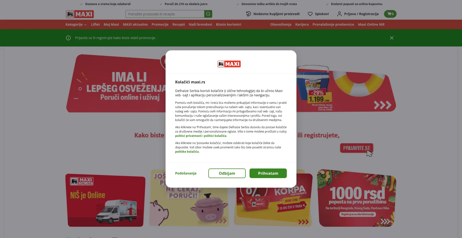 Website screenshot of Maxi.rs