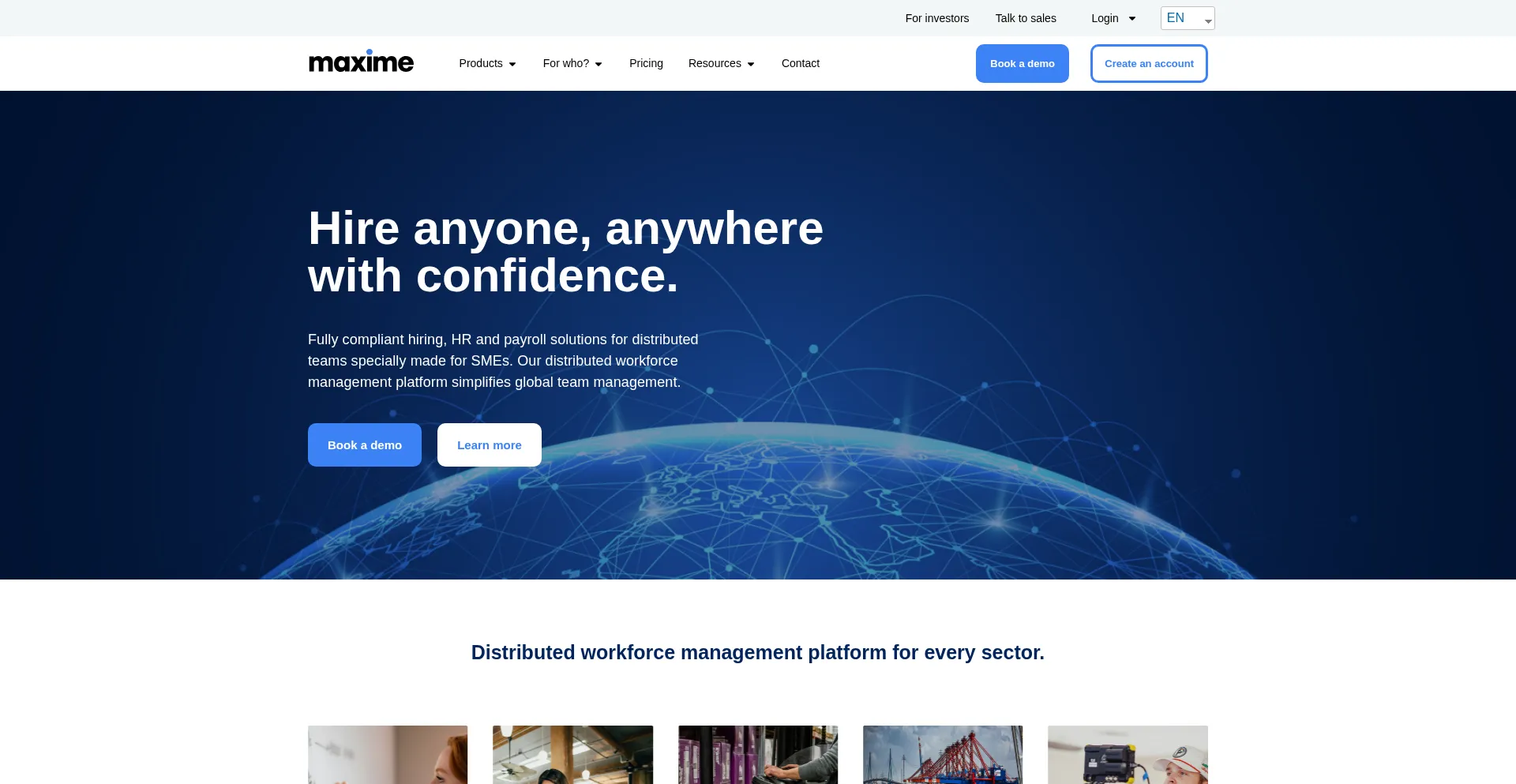 Website screenshot of Maximeworks.com
