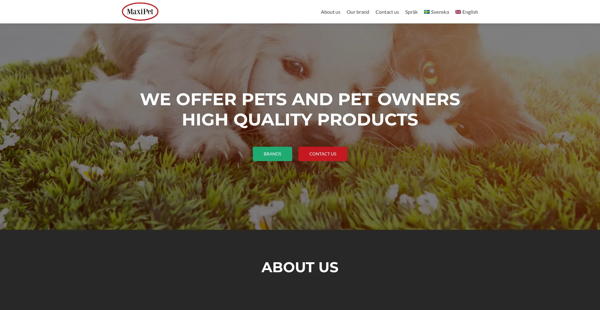 Website screenshot of Maxipet.com