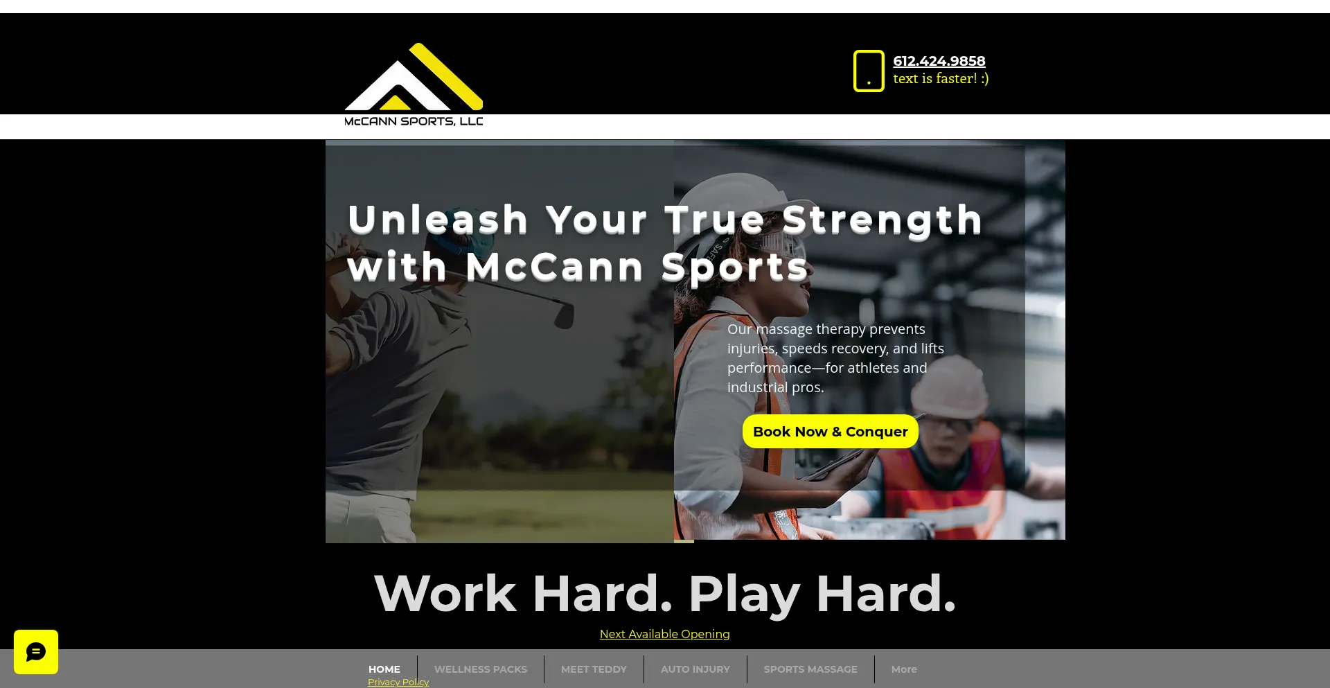 Website screenshot of Mccannsports.com
