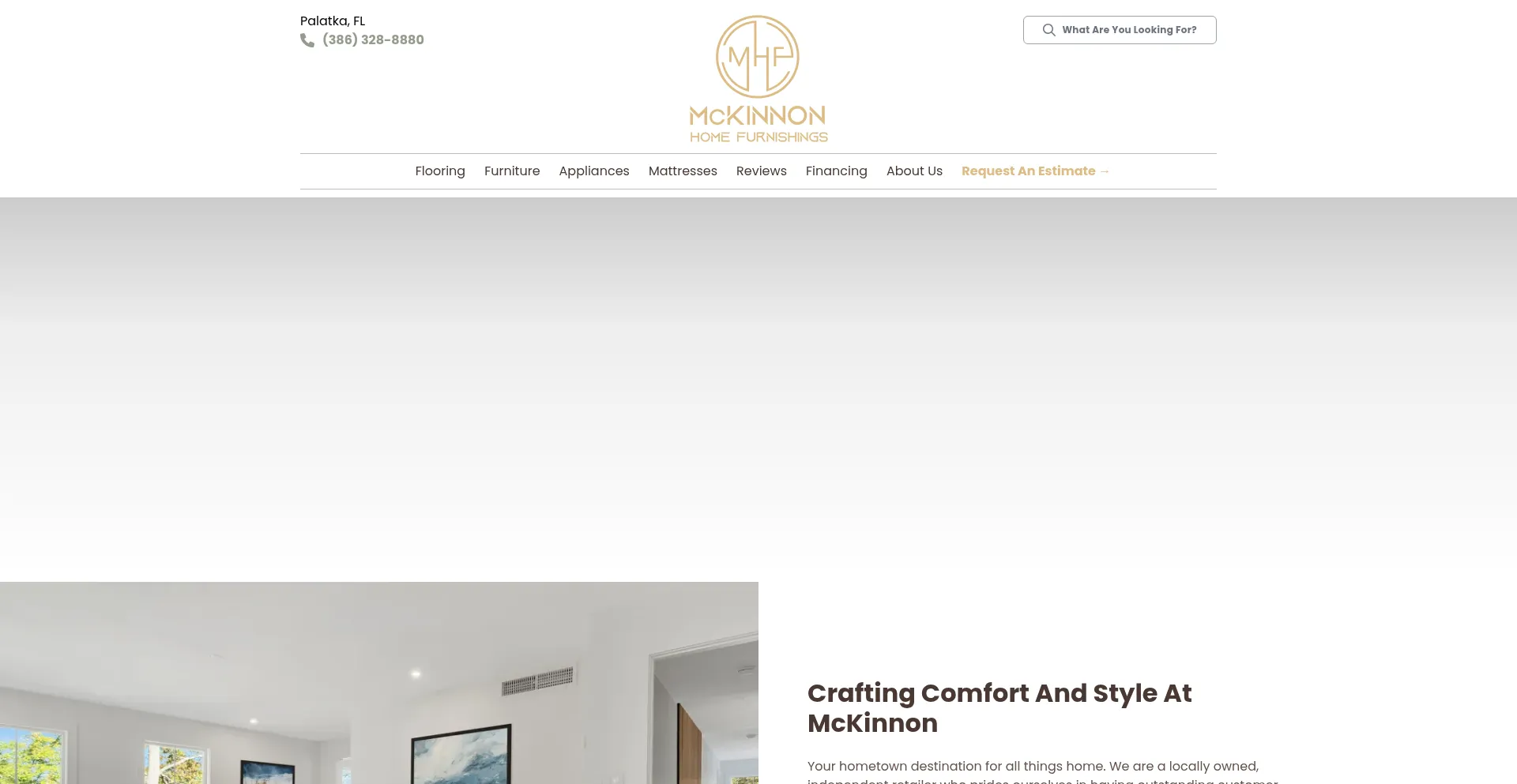 Website screenshot of Mckinnonhomefurnishings.com