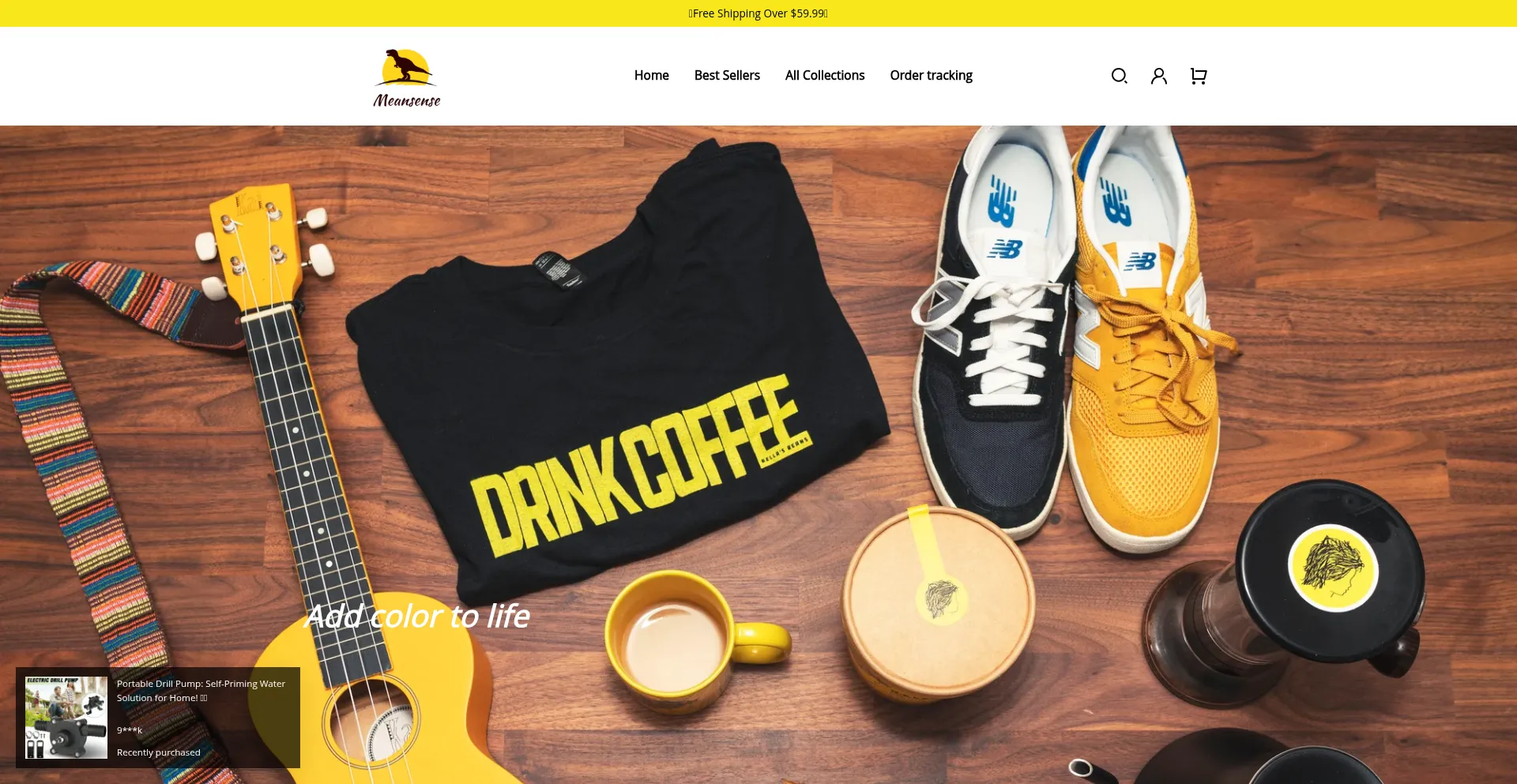 Website screenshot of Meansense.com
