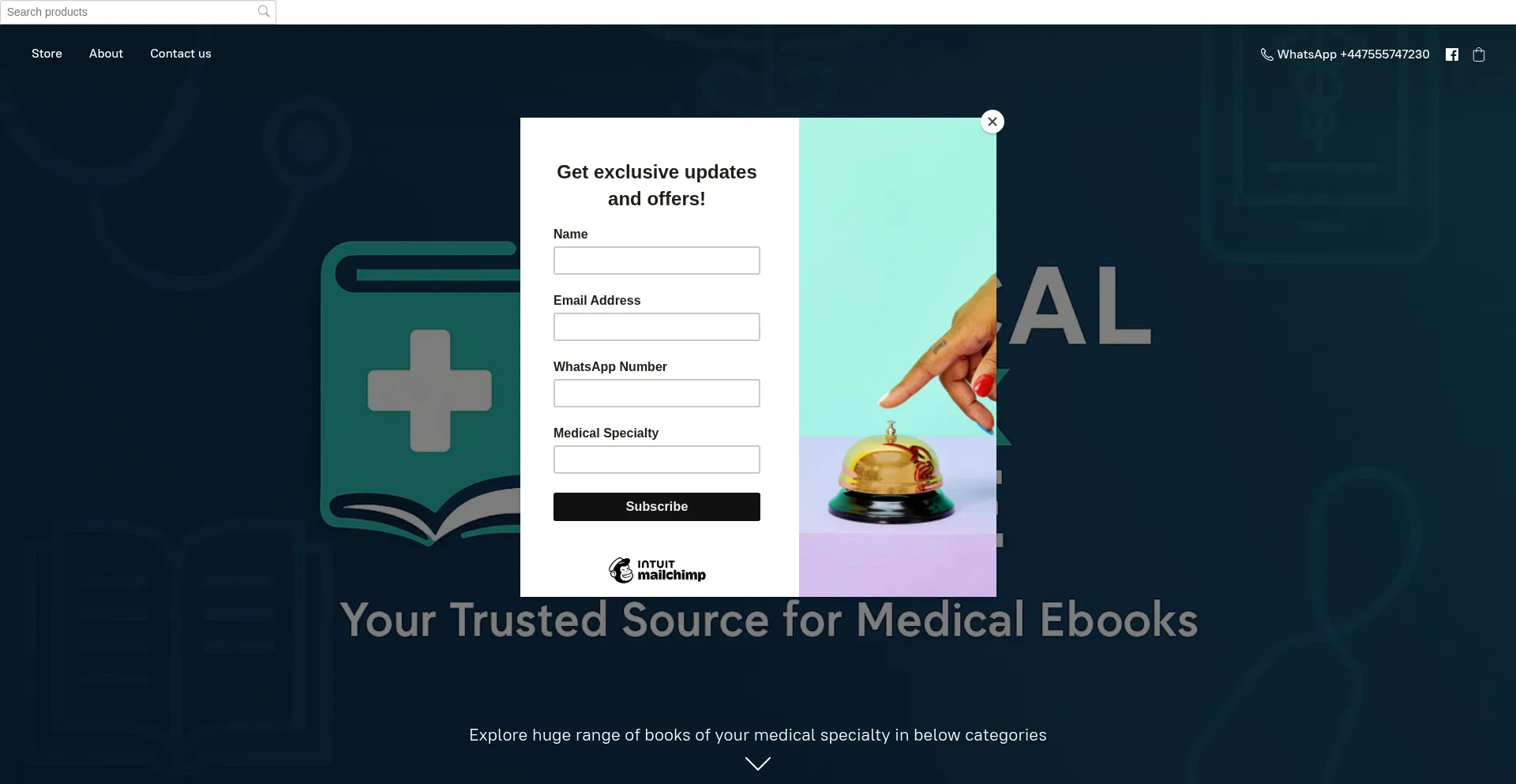Website screenshot of Medicalebookhouse.com