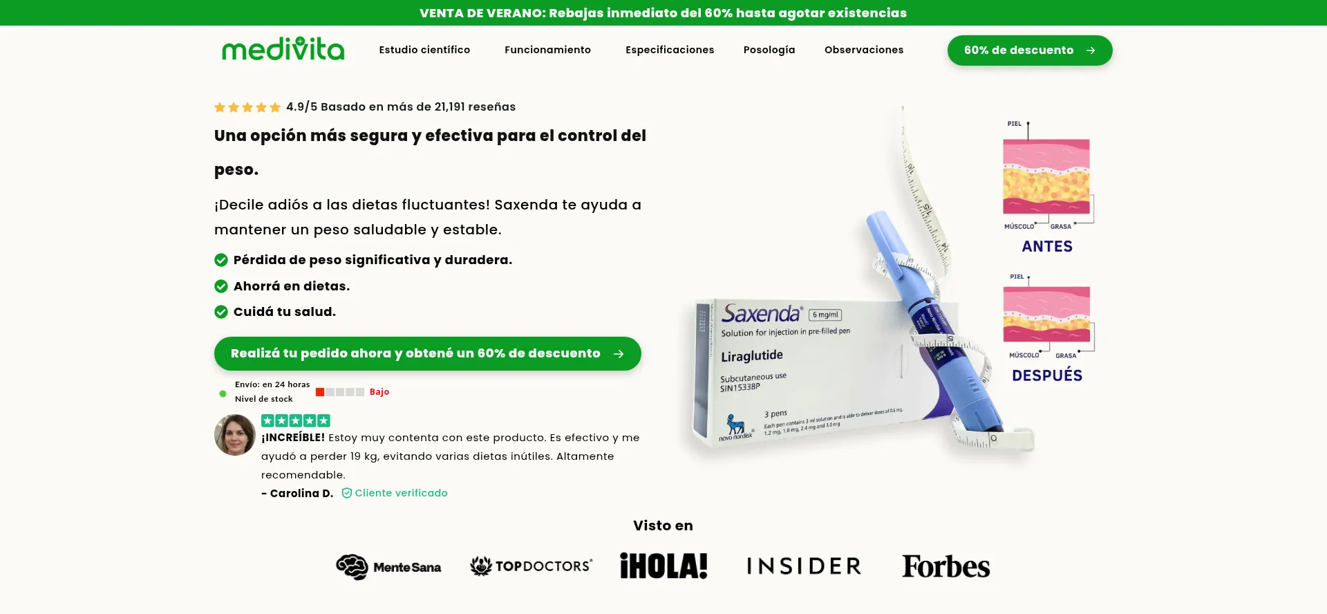 Website screenshot of Medivita-chile.com