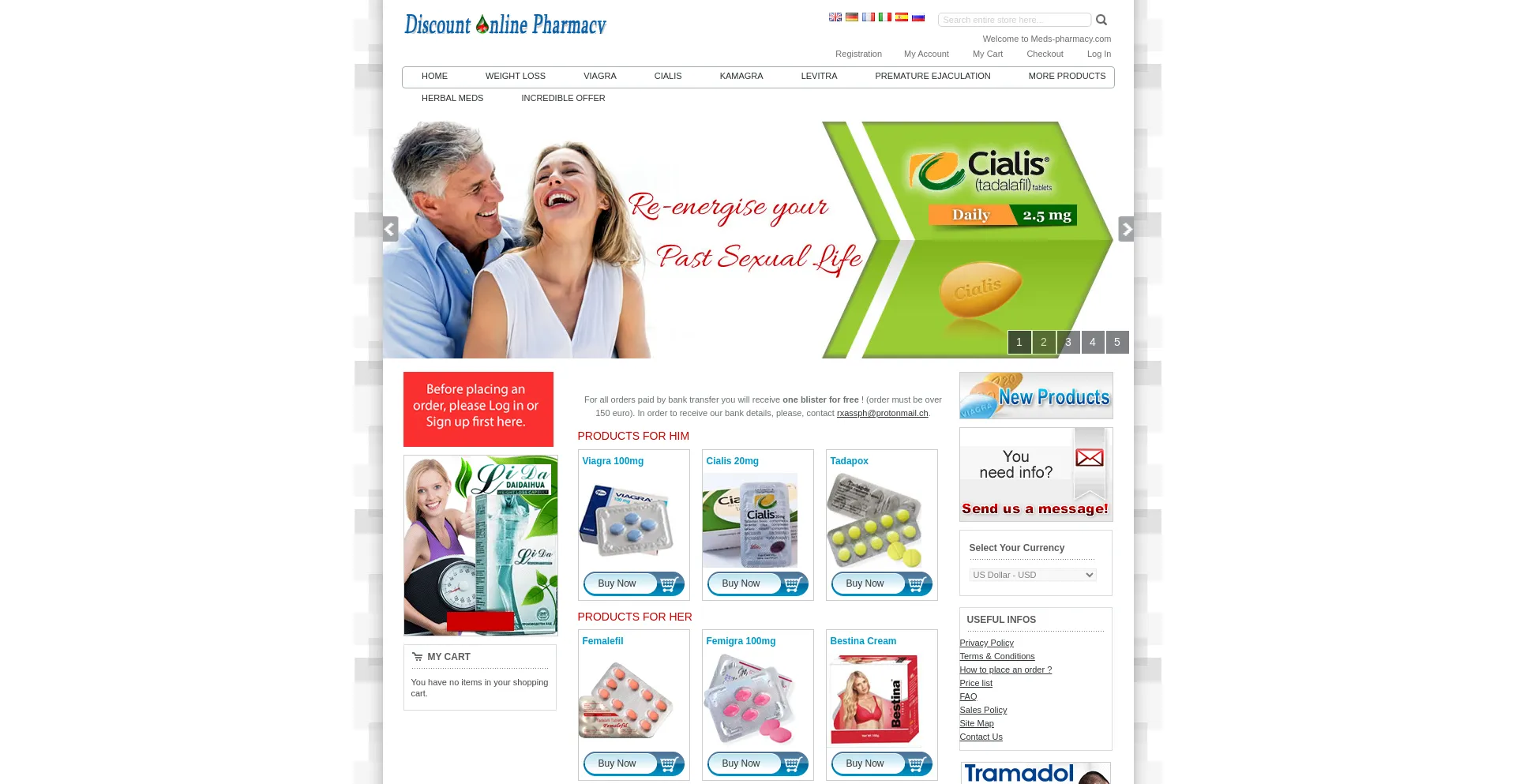 Website screenshot of Meds-pharmacy.com