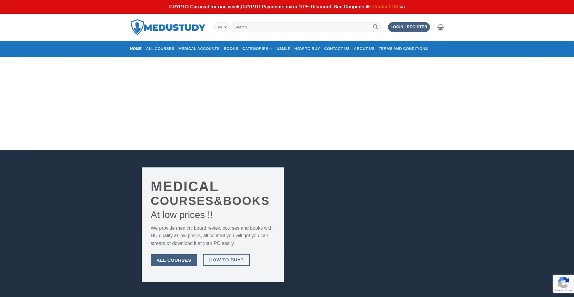 Website screenshot of Medustudy.com