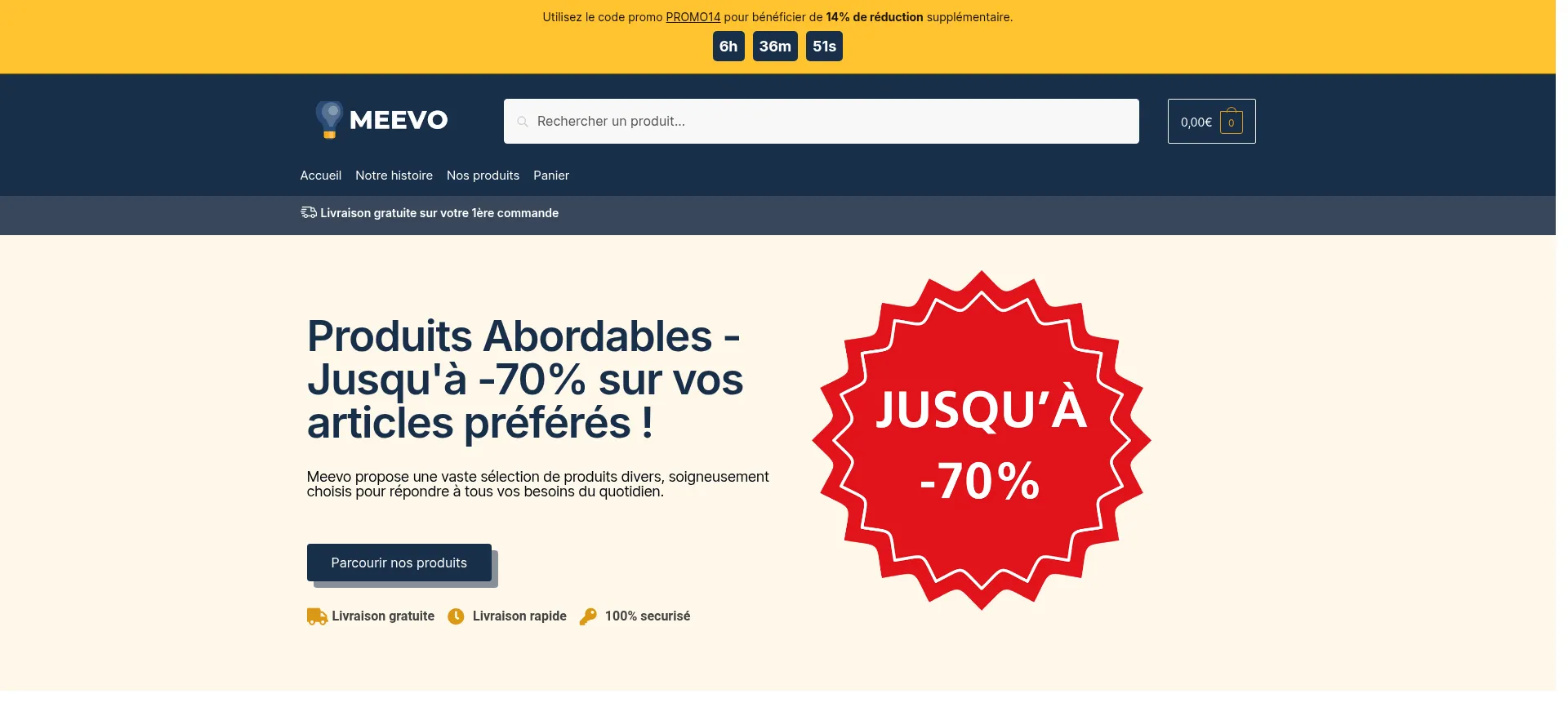Website screenshot of Meevo.net