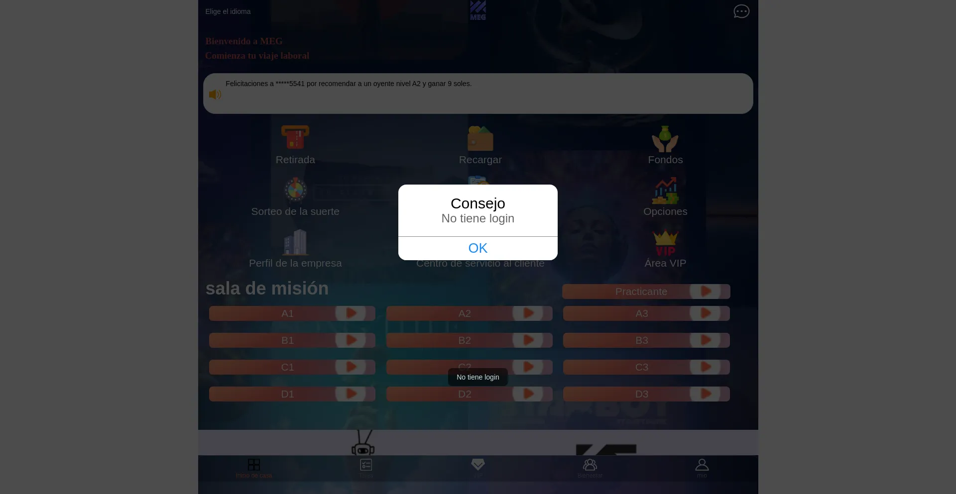 Website screenshot of Meg-peru.com