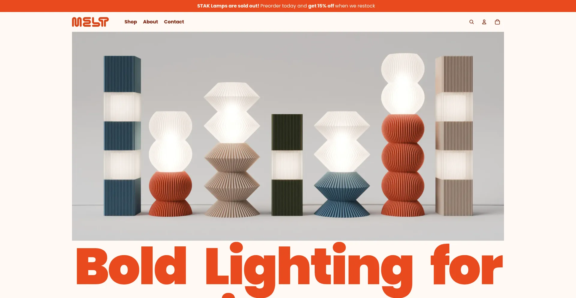 Website screenshot of Meltmod.com