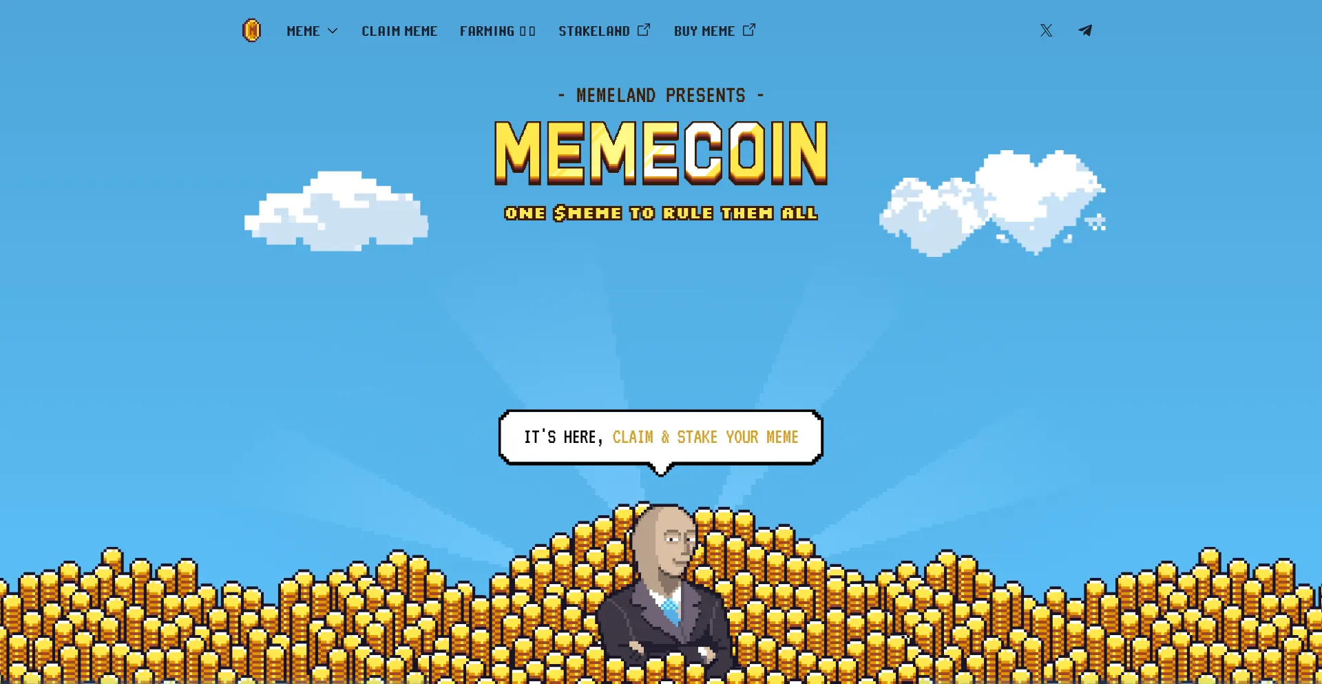 Website screenshot of Memecoin.org