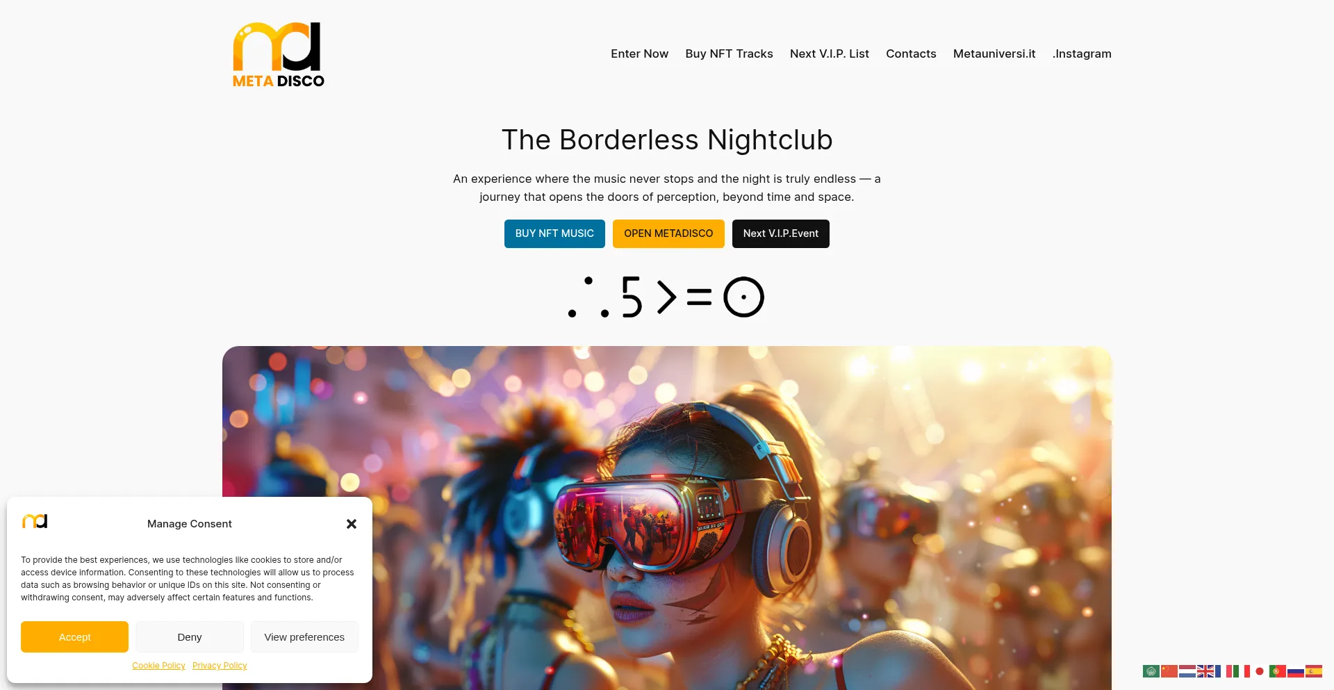 Website screenshot of Metadisco.net
