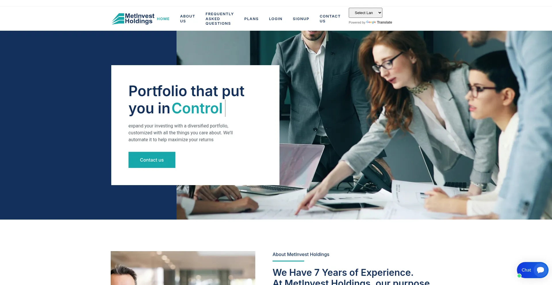 Website screenshot of Metinvestholdings.com