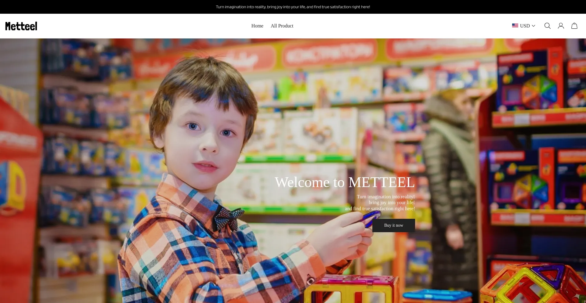 Website screenshot of Metteel.com