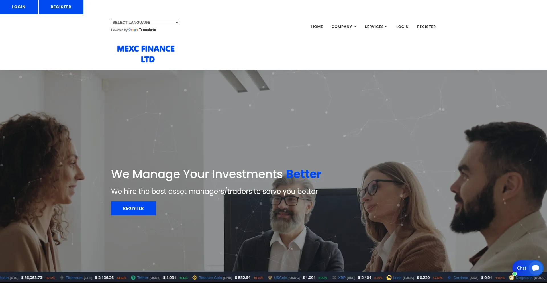 Website screenshot of Mexcfinances-ltd.com