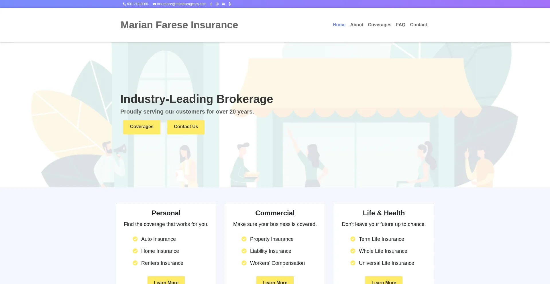 Website screenshot of Mfareseagency.com