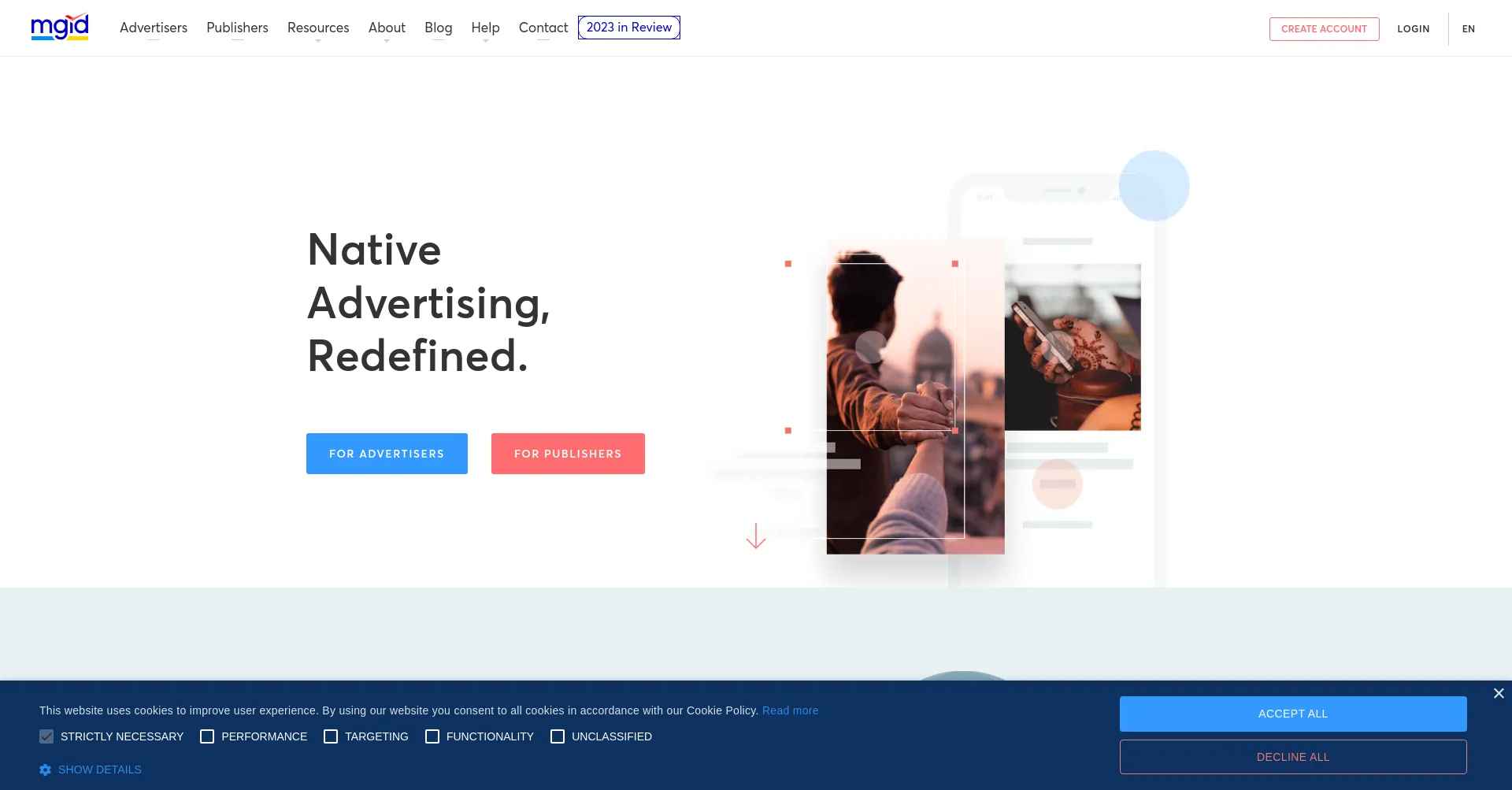 Website screenshot of Mgid.com