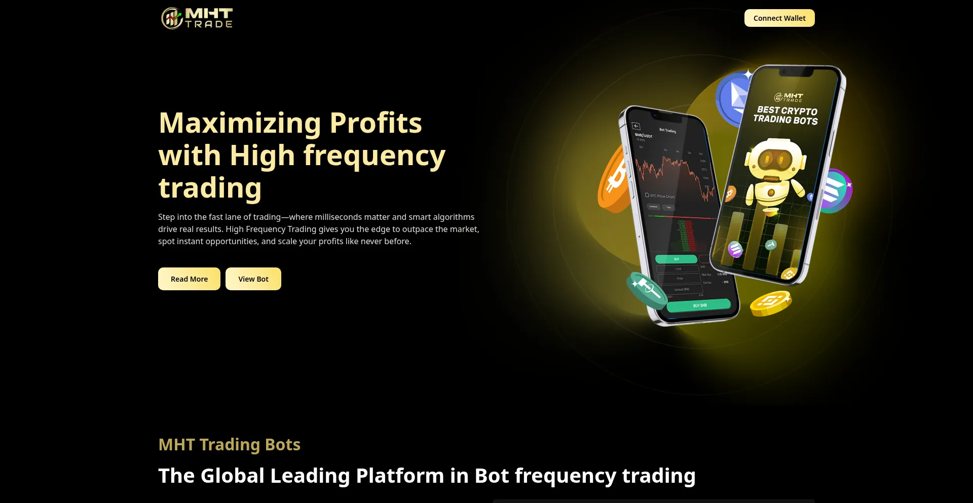Website screenshot of Mhttrade.io
