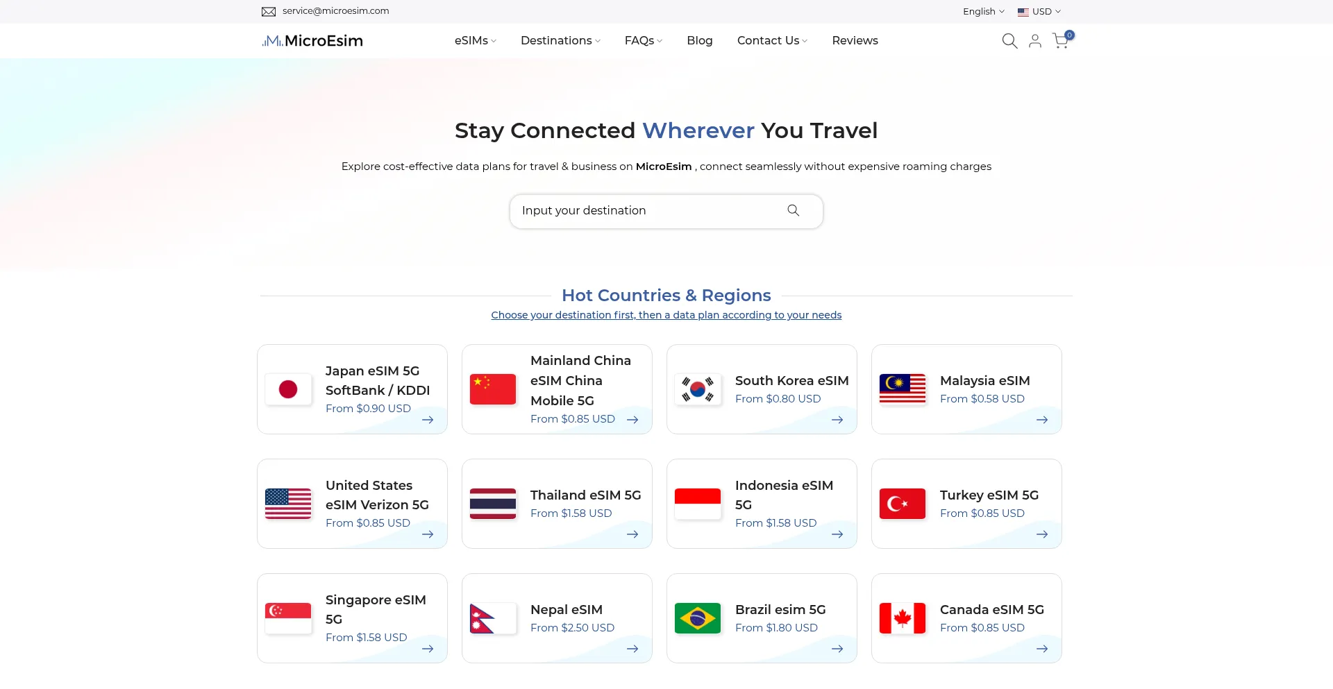 Microesim.com Screenshot