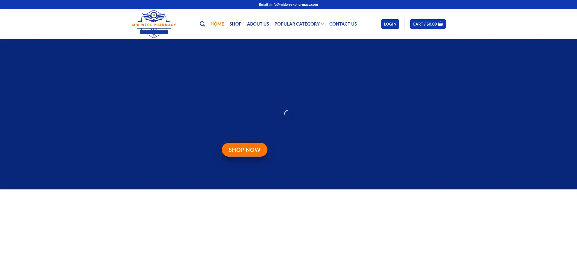 Website screenshot of Midweekpharmacy.com