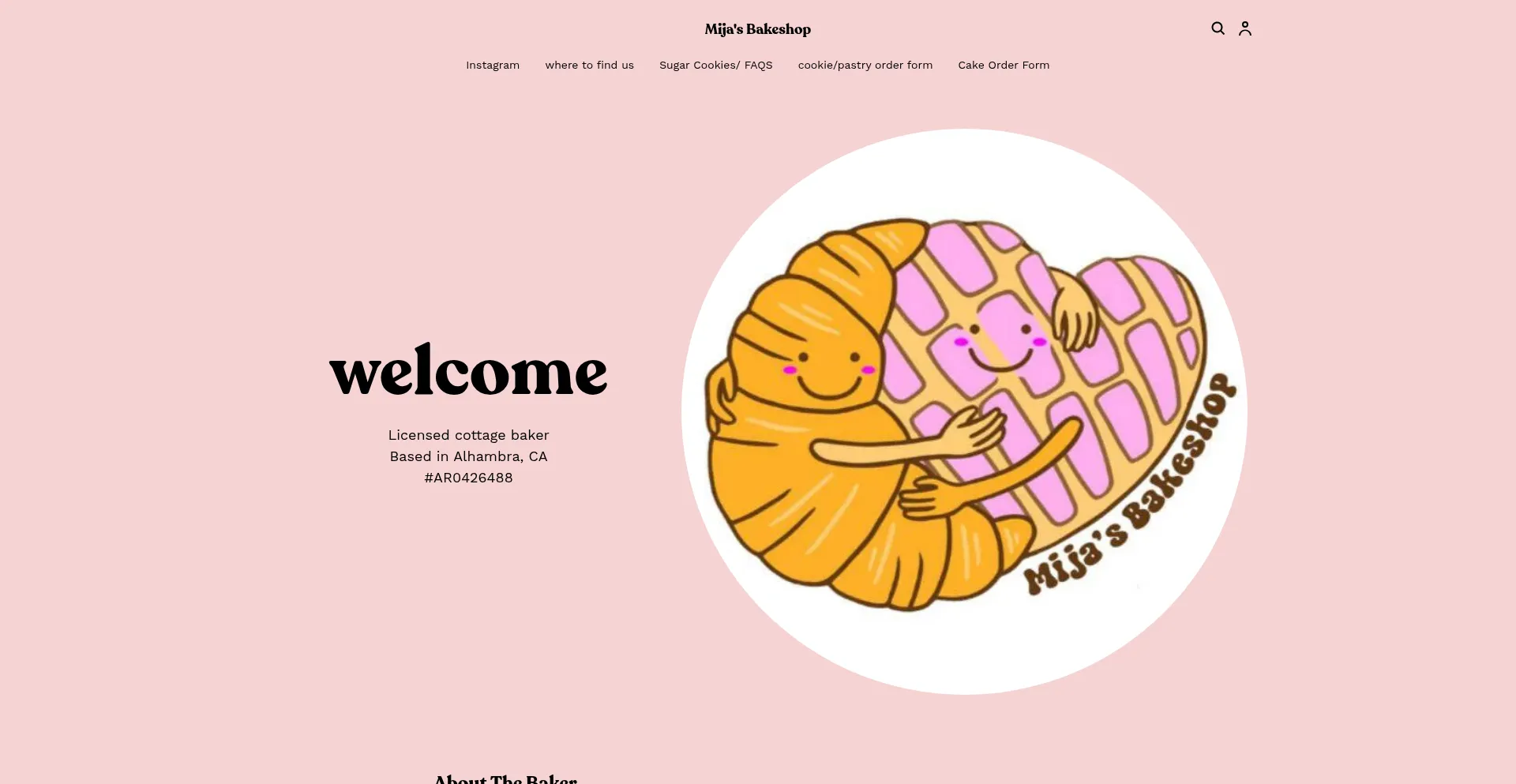Website screenshot of Mijasbakeshop.com