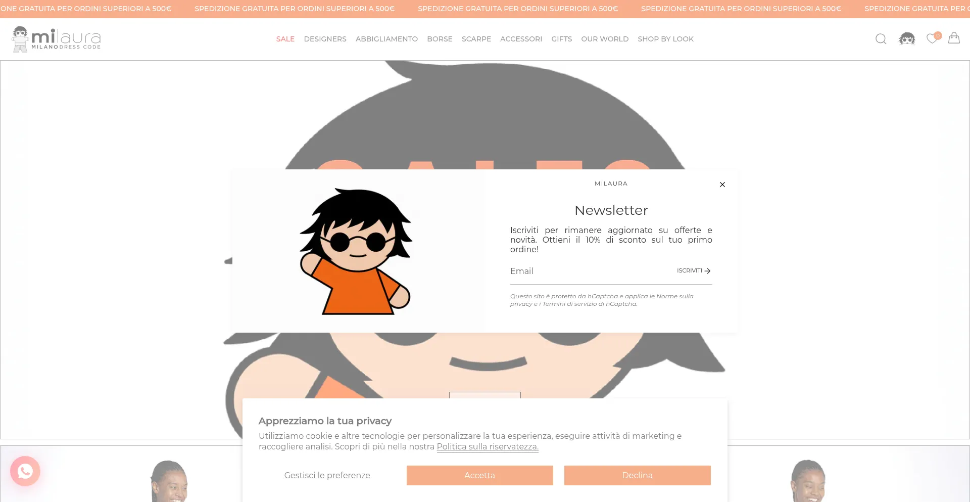 Website screenshot of Milaura.com