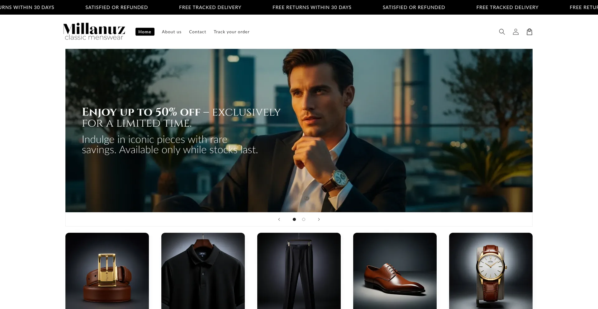Website screenshot of Millanuz.com