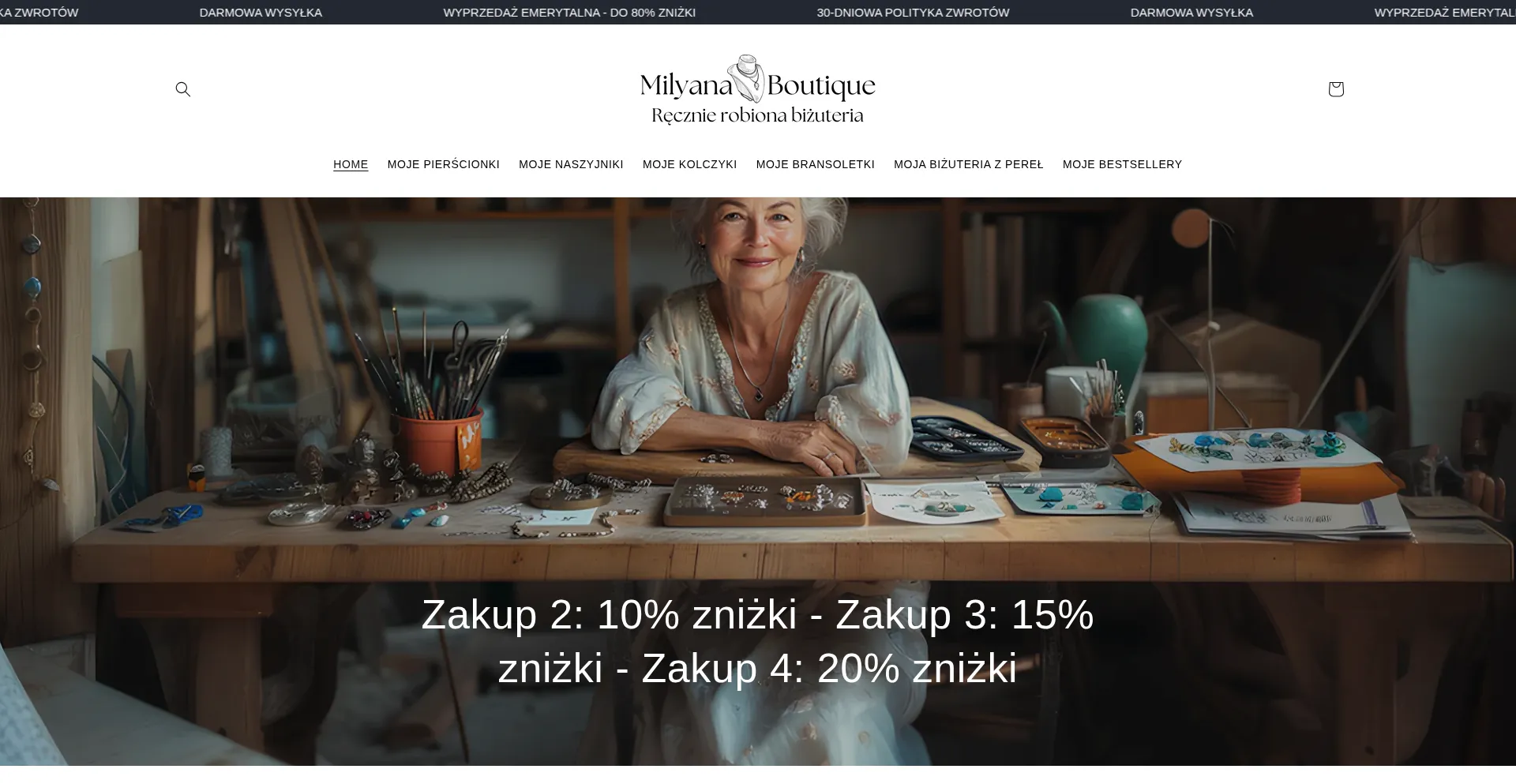 Website screenshot of Milyanaboutique.com