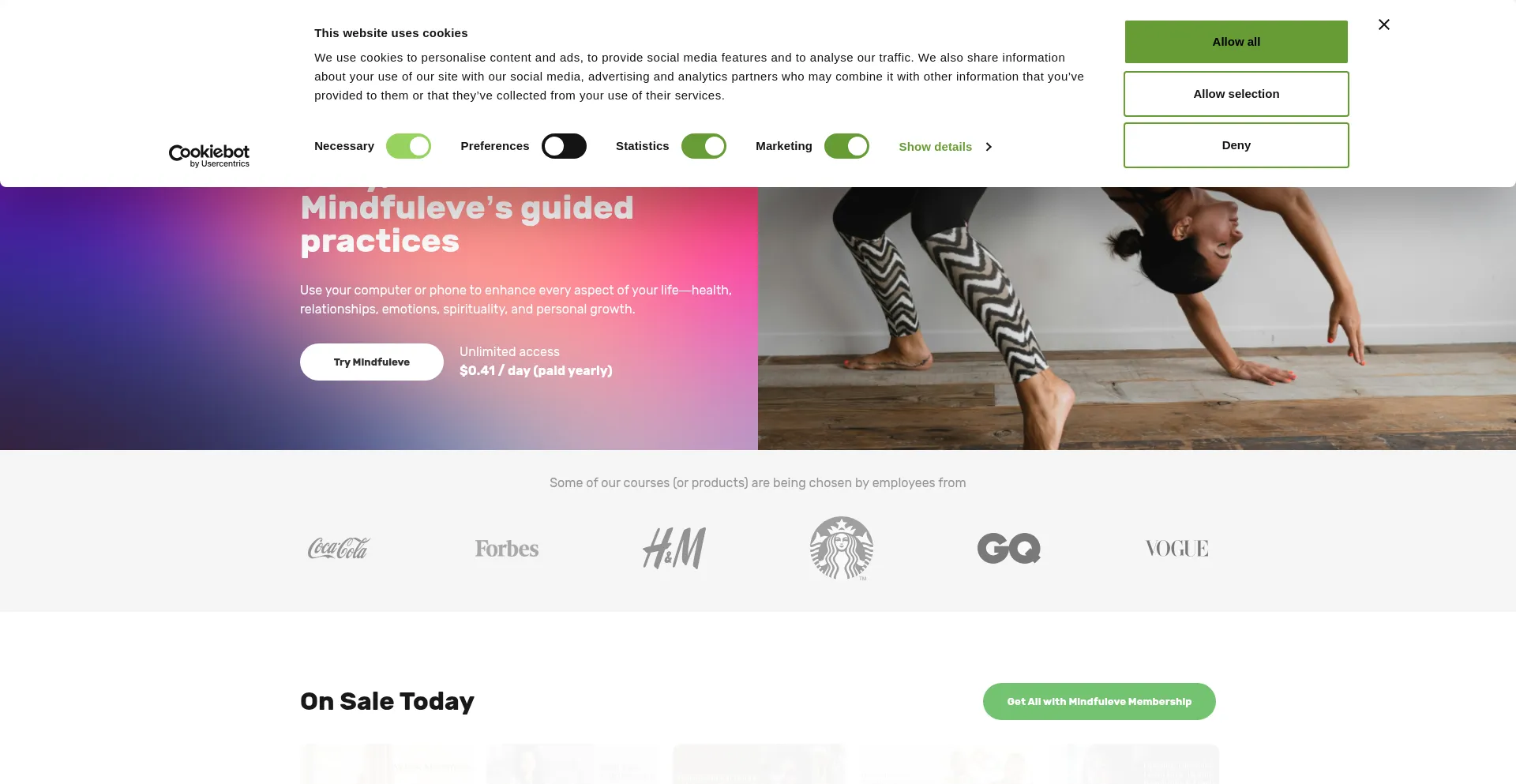 Website screenshot of Mindfuleve.com
