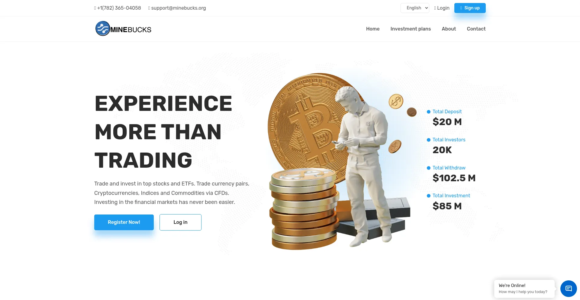 Website screenshot of Minebucks.pro