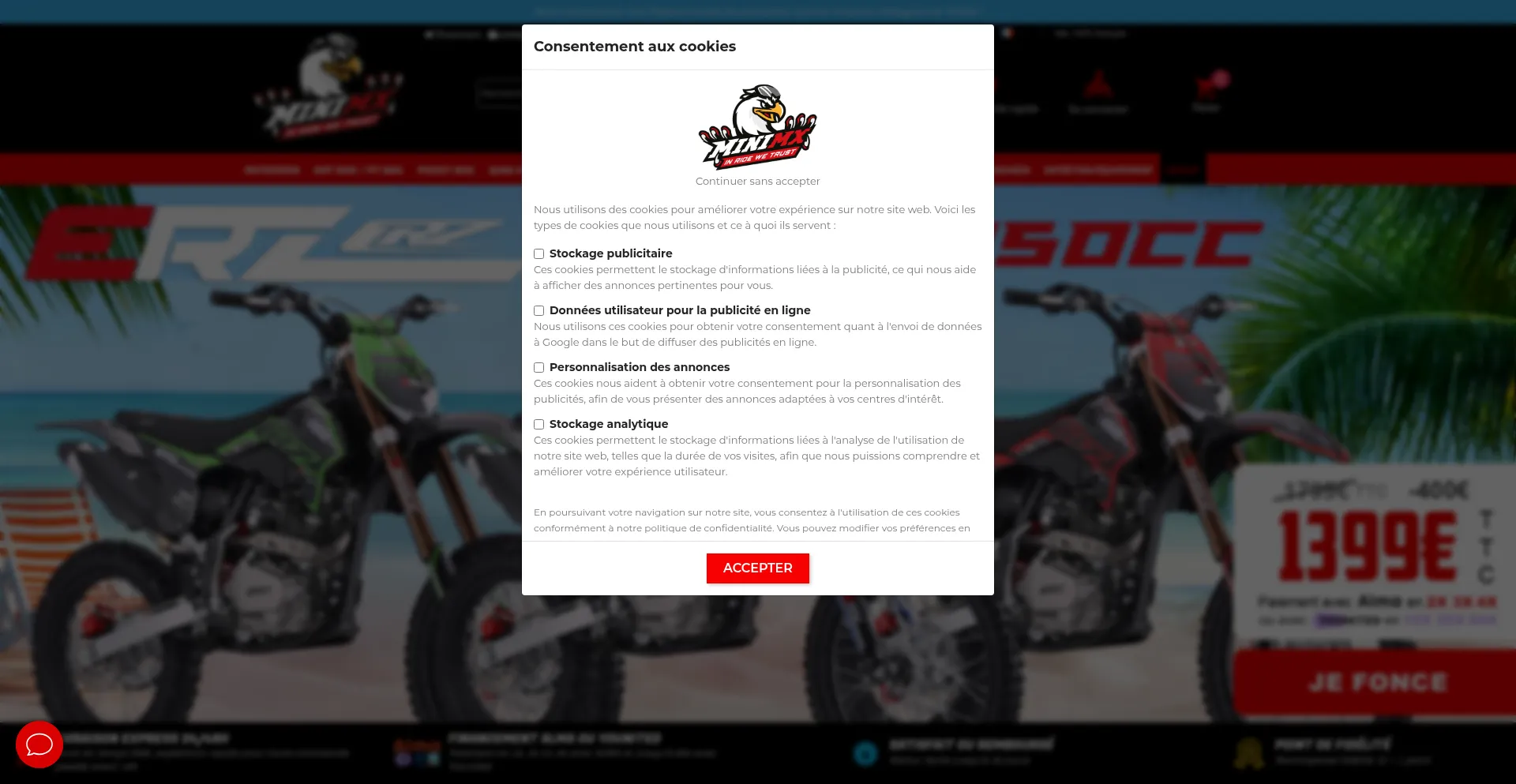 Website screenshot of Minimx.fr