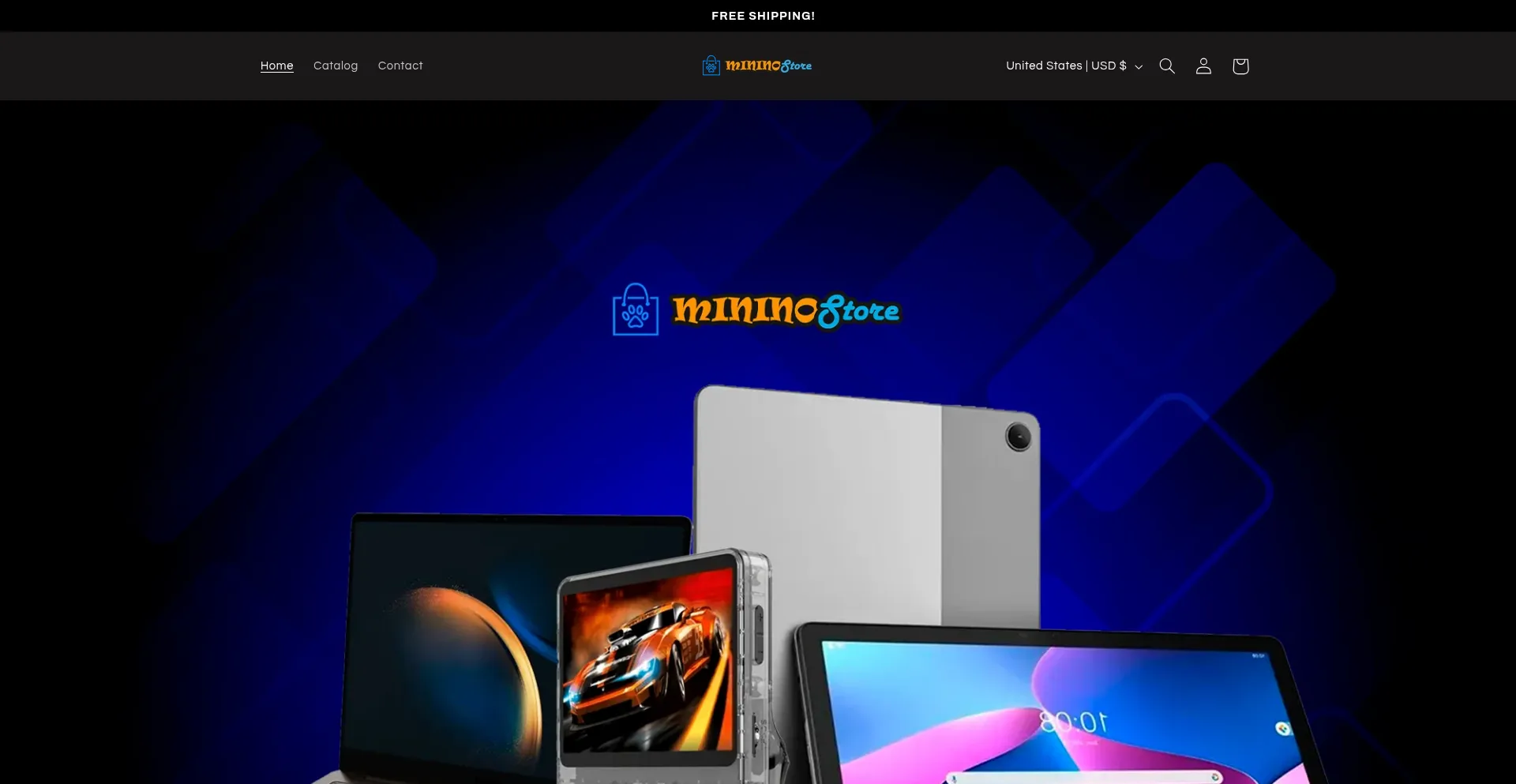 Website screenshot of Mininos.store