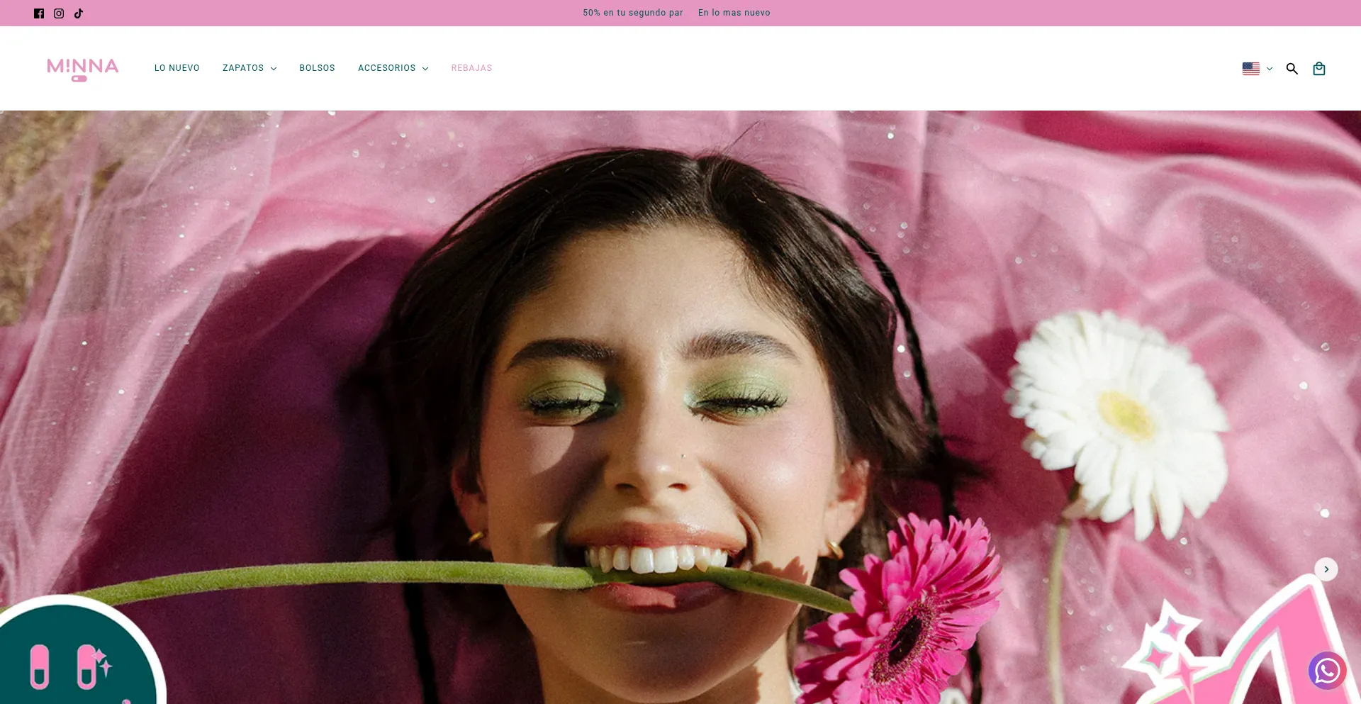 Website screenshot of Minna.mx