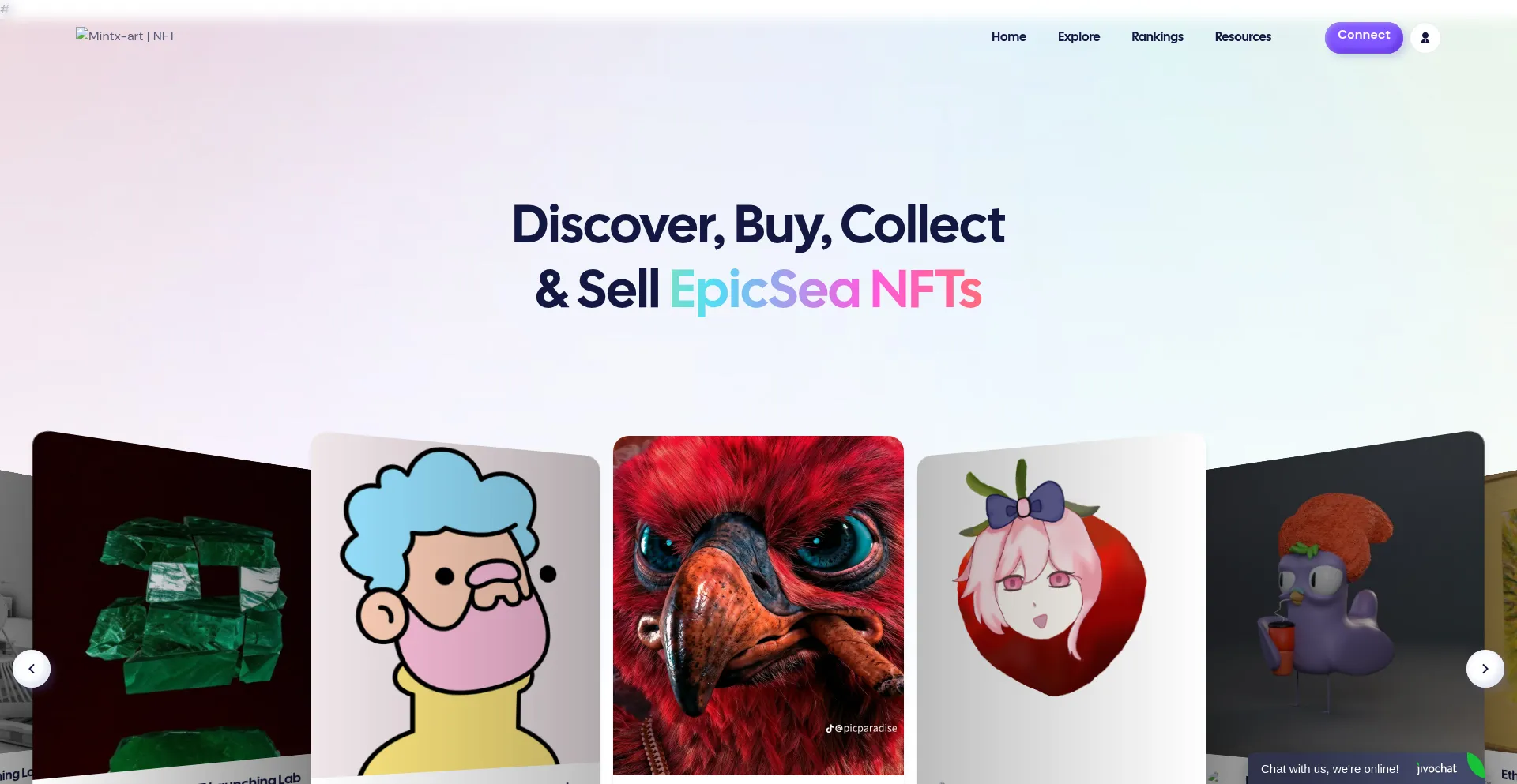 Website screenshot of Mintx-art.online