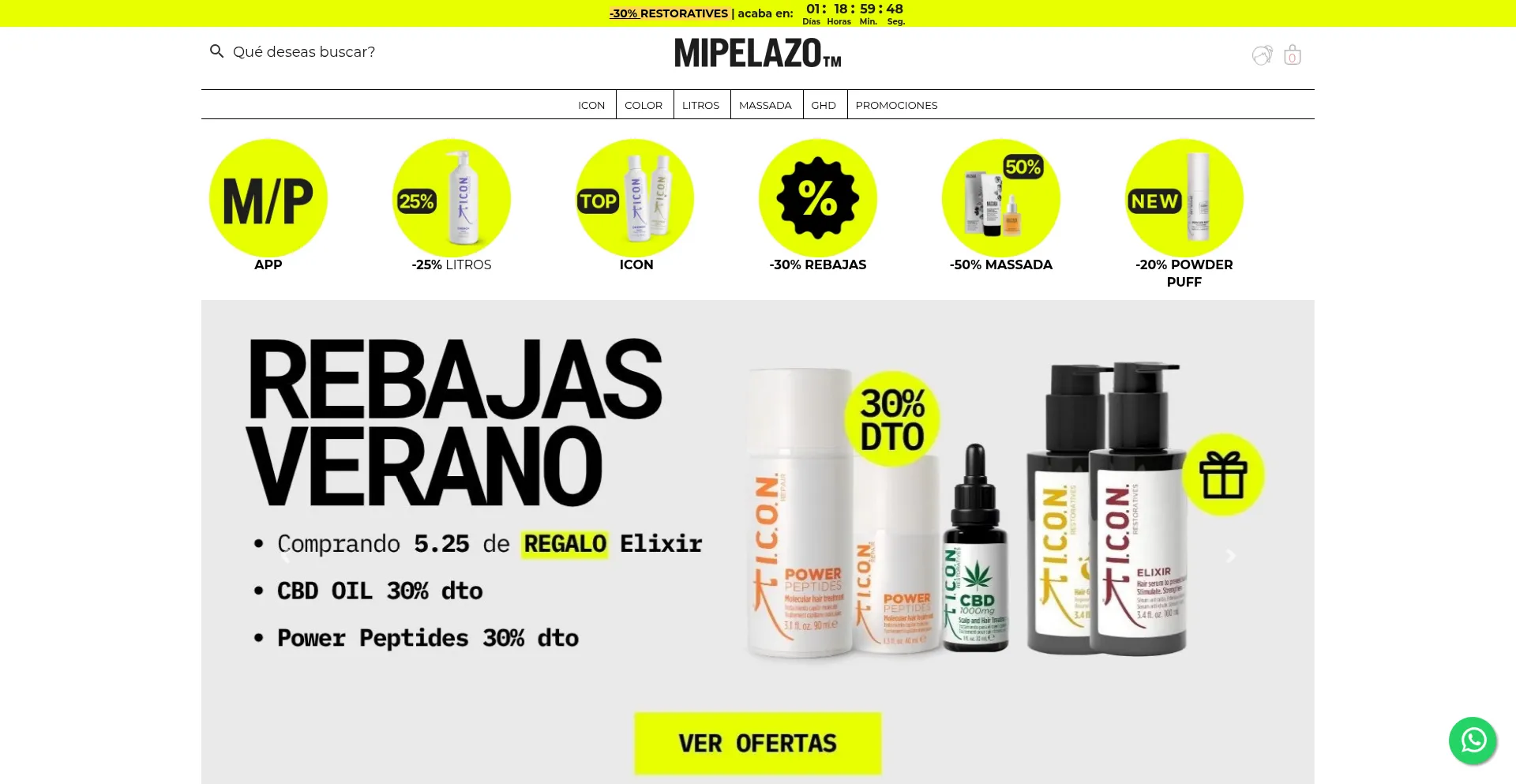 Website screenshot of Mipelazo.com
