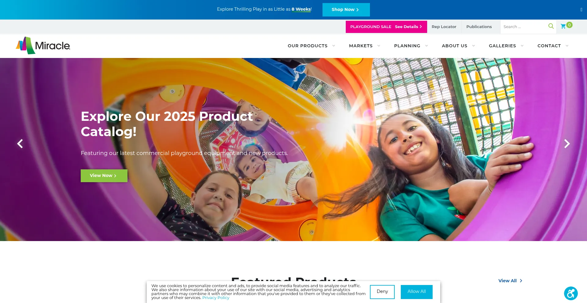 Website screenshot of Miracle-recreation.com