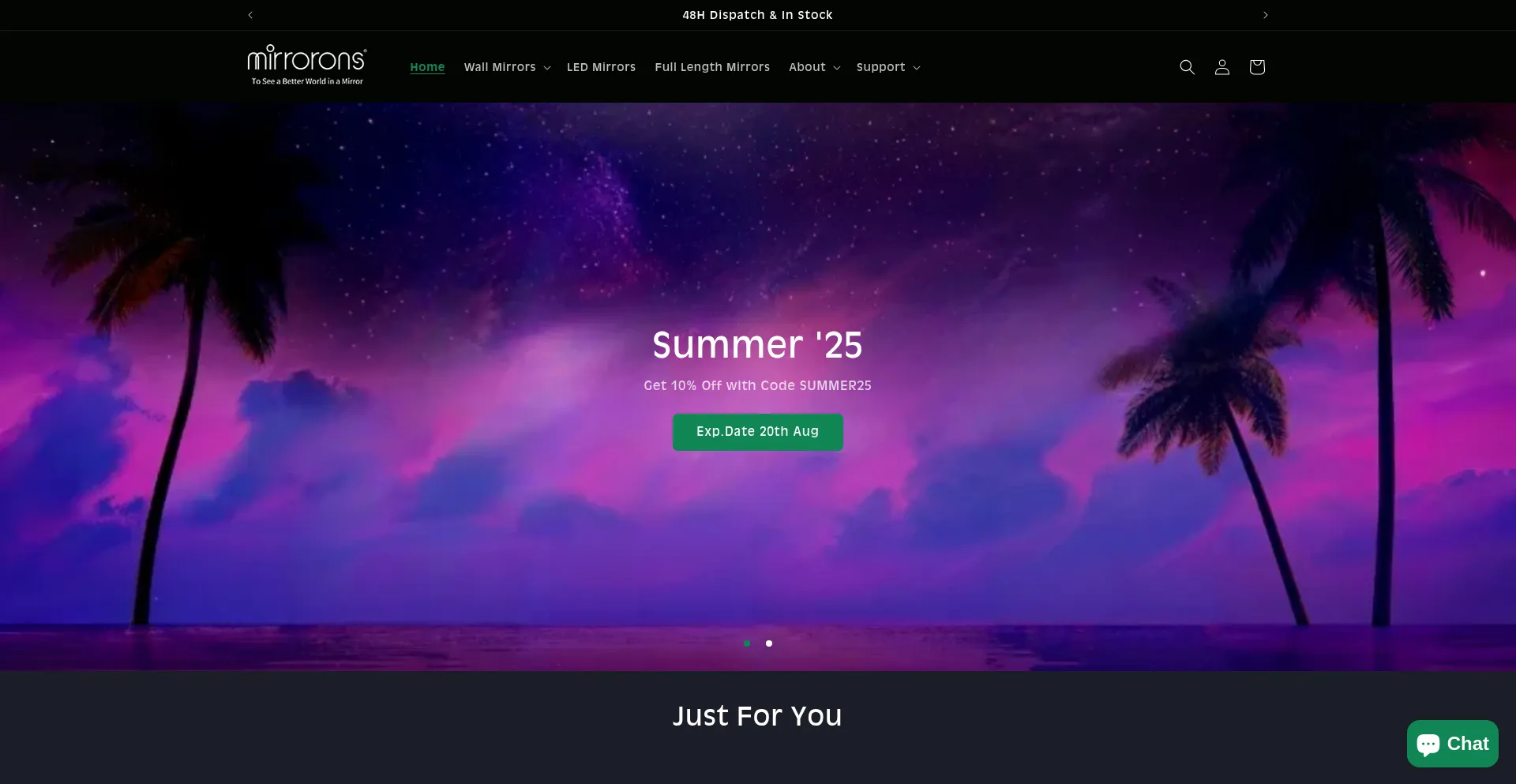 Website screenshot of Mirrmuse.com