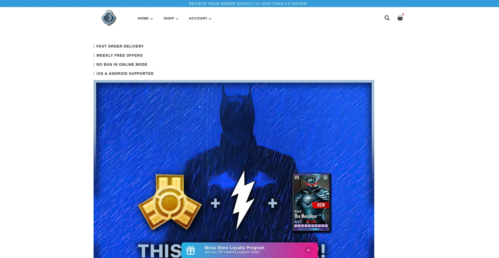 Website screenshot of Mirza-store.com