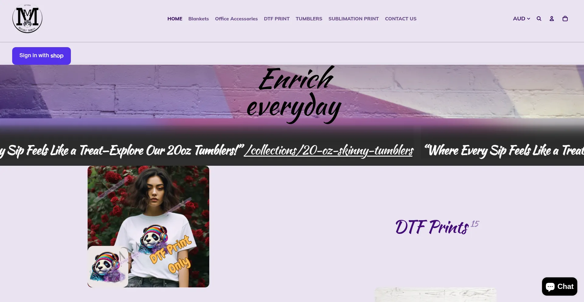 Website screenshot of Mischiefmonkey.com.au