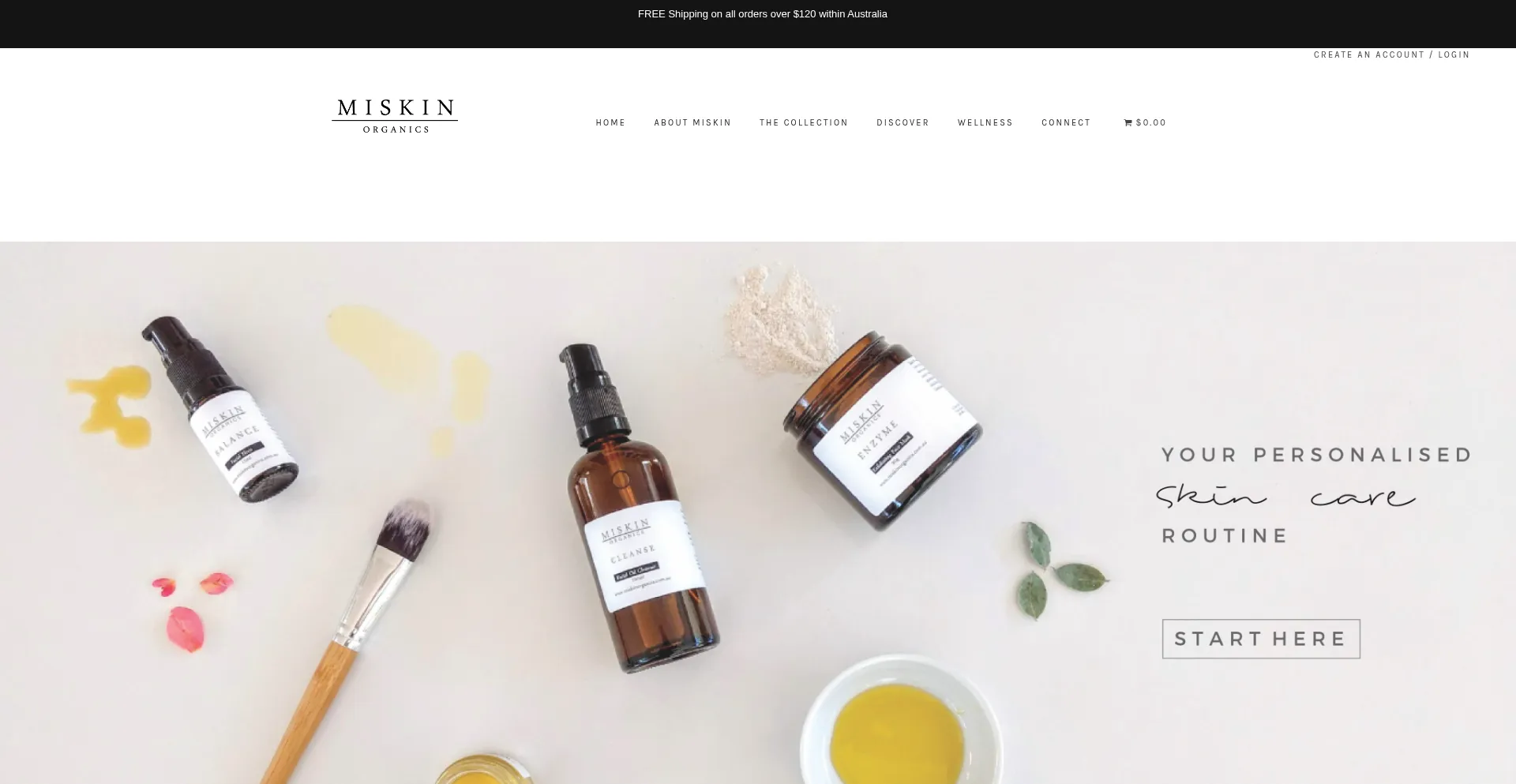 Website screenshot of Miskinorganics.com.au