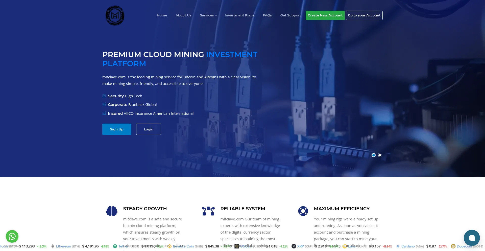 Website screenshot of Mitclaves.com