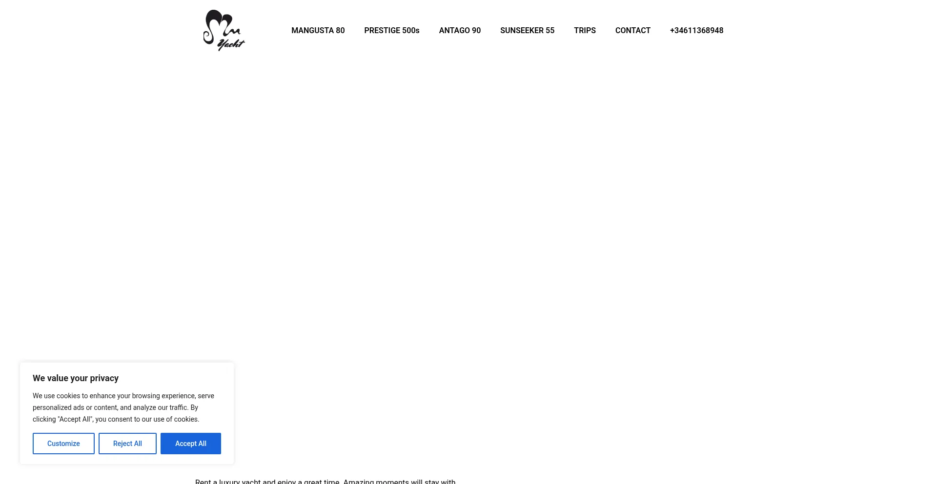 Website screenshot of Mmyacht.com