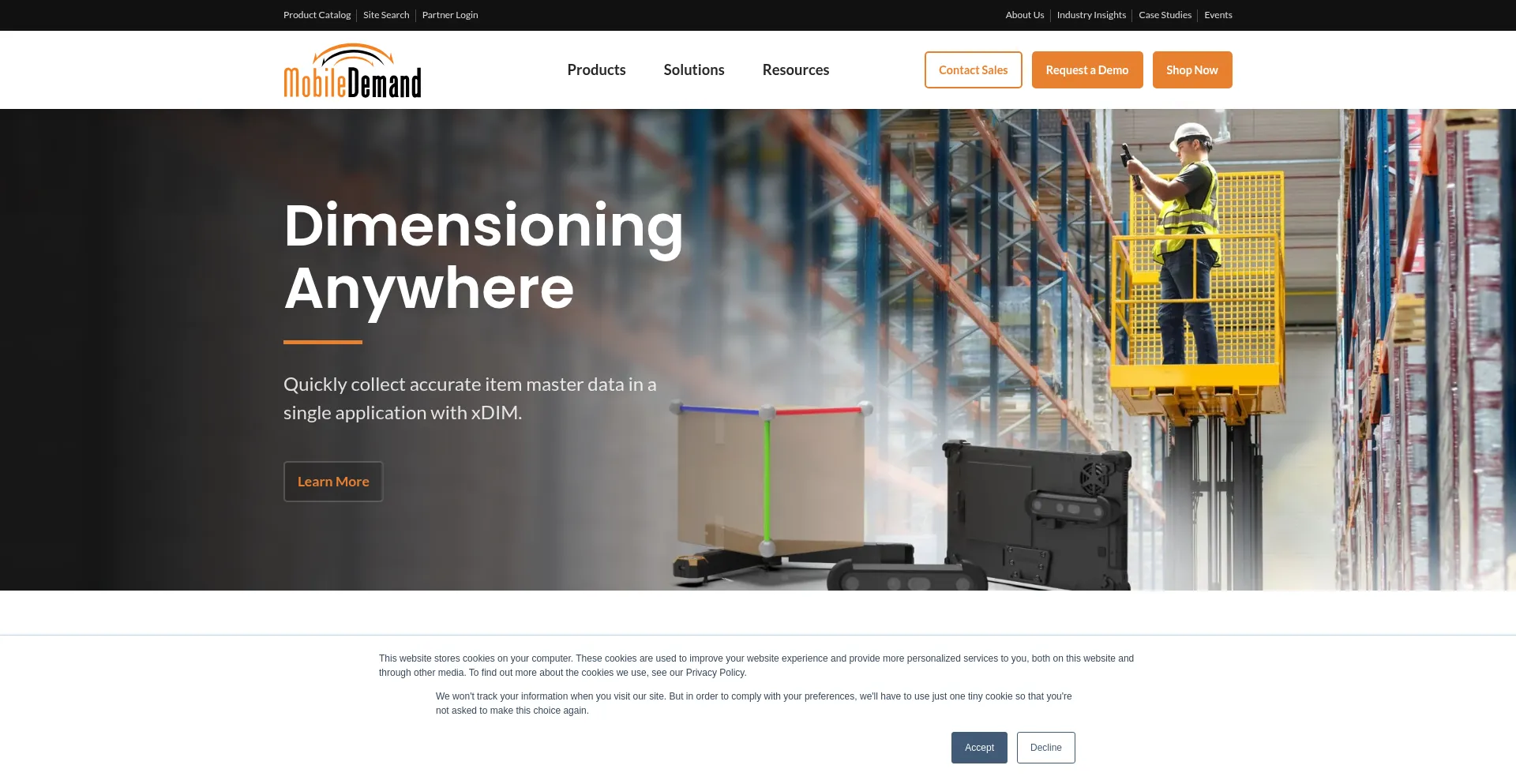 Website screenshot of Mobiledemand.com