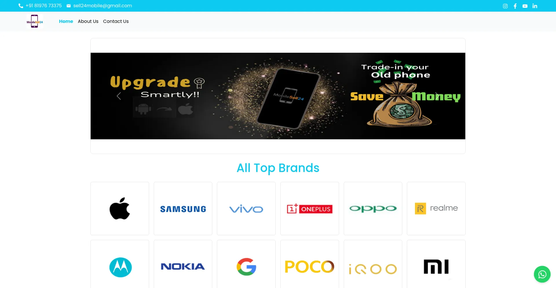 Website screenshot of Mobilesell24.com