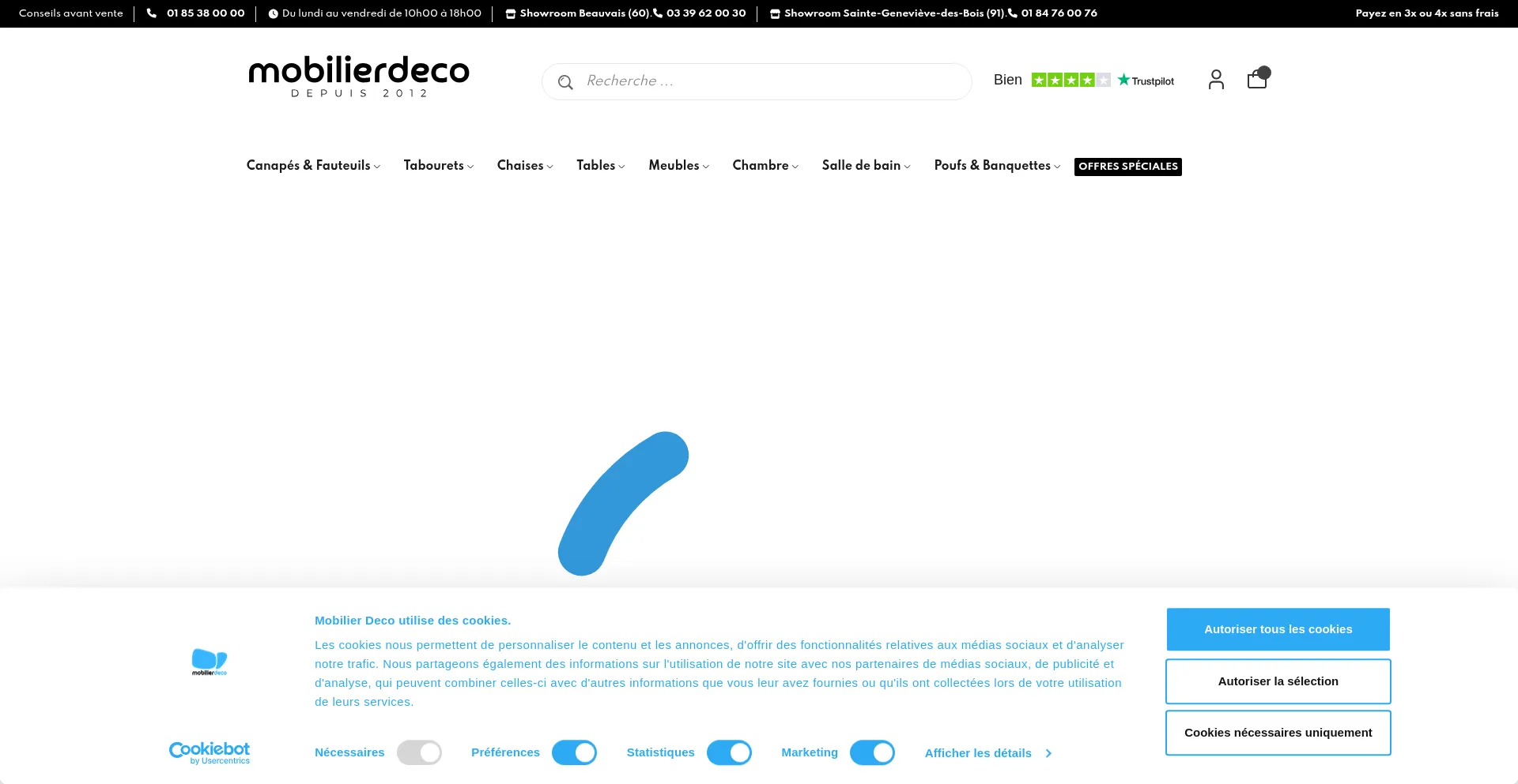 Website screenshot of Mobilier-deco.com