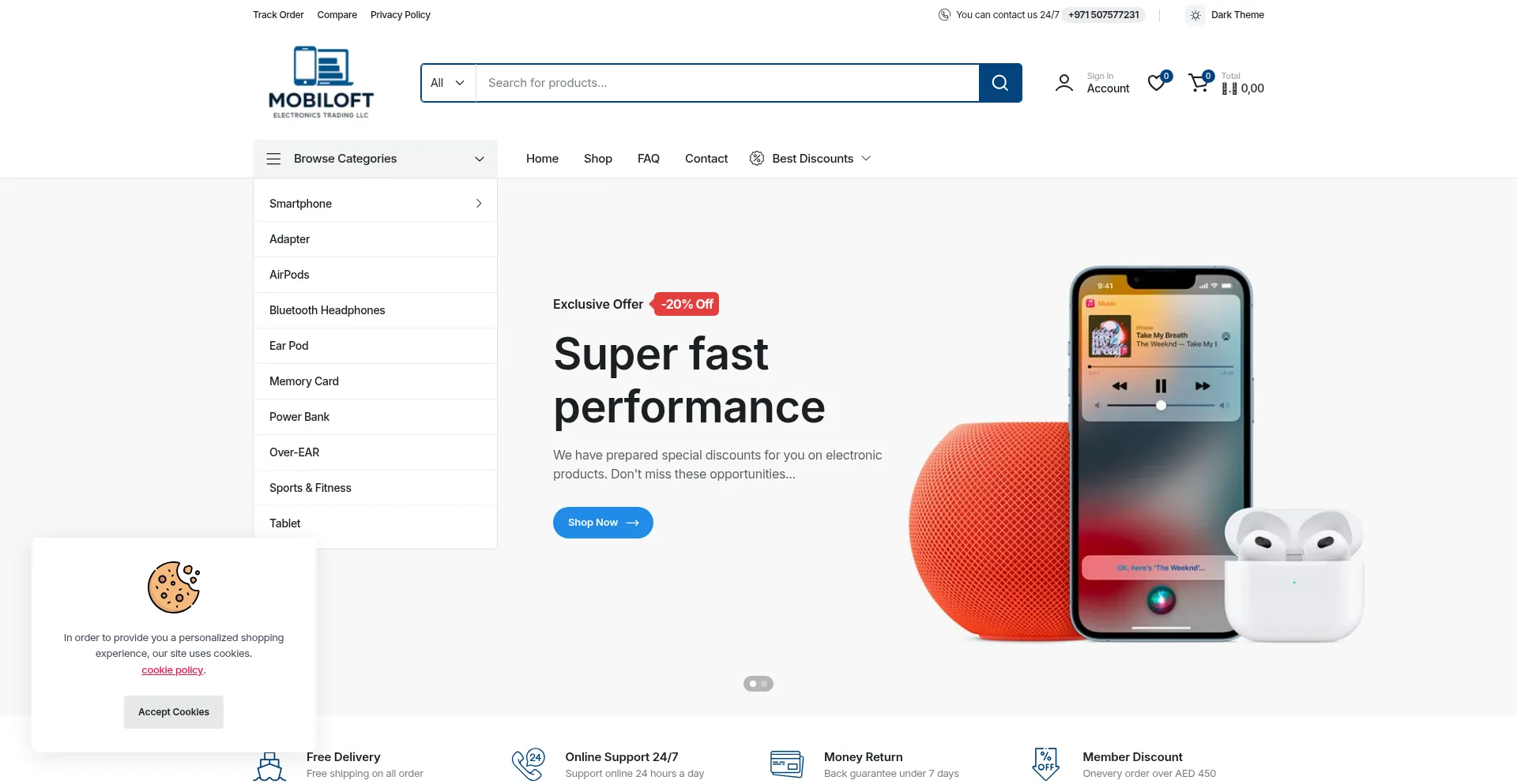 Website screenshot of Mobiloftllc.com