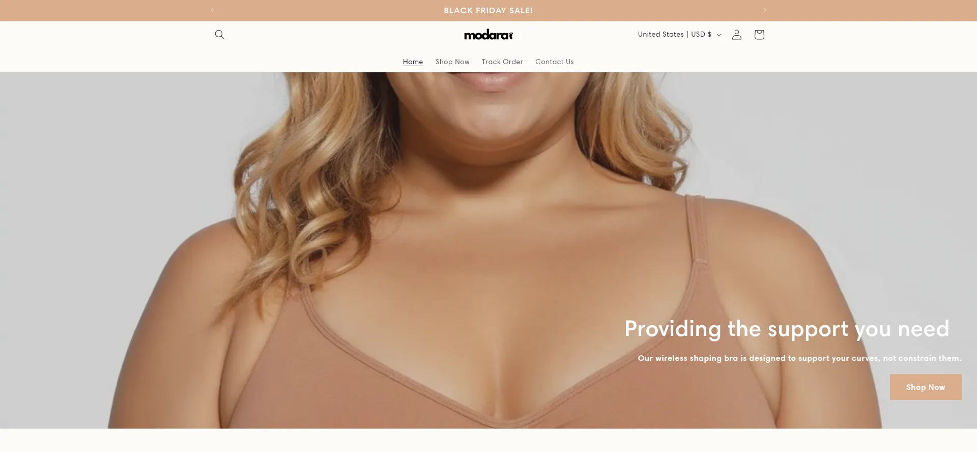 Website screenshot of Modaracare.com