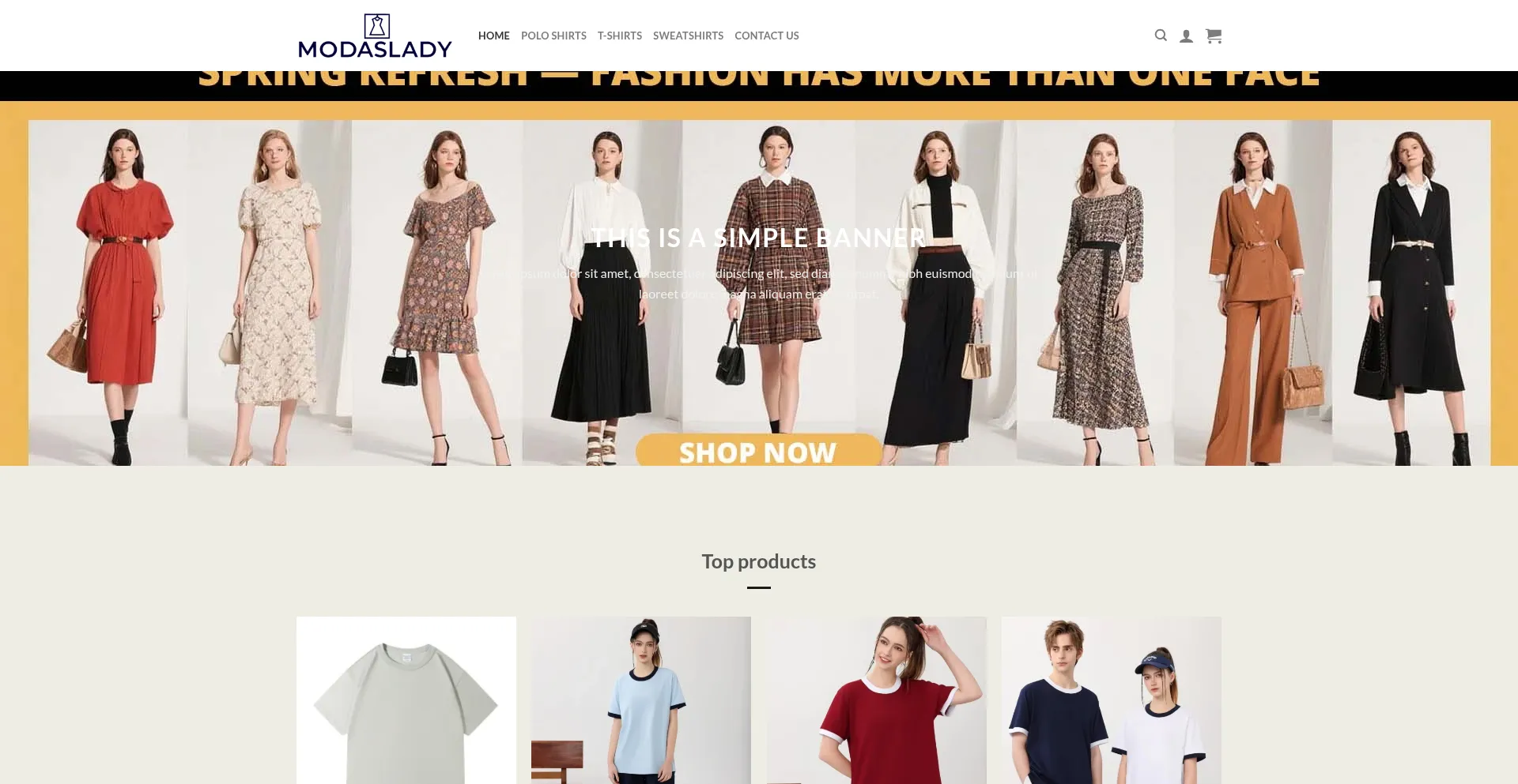 Website screenshot of Modaslady.com